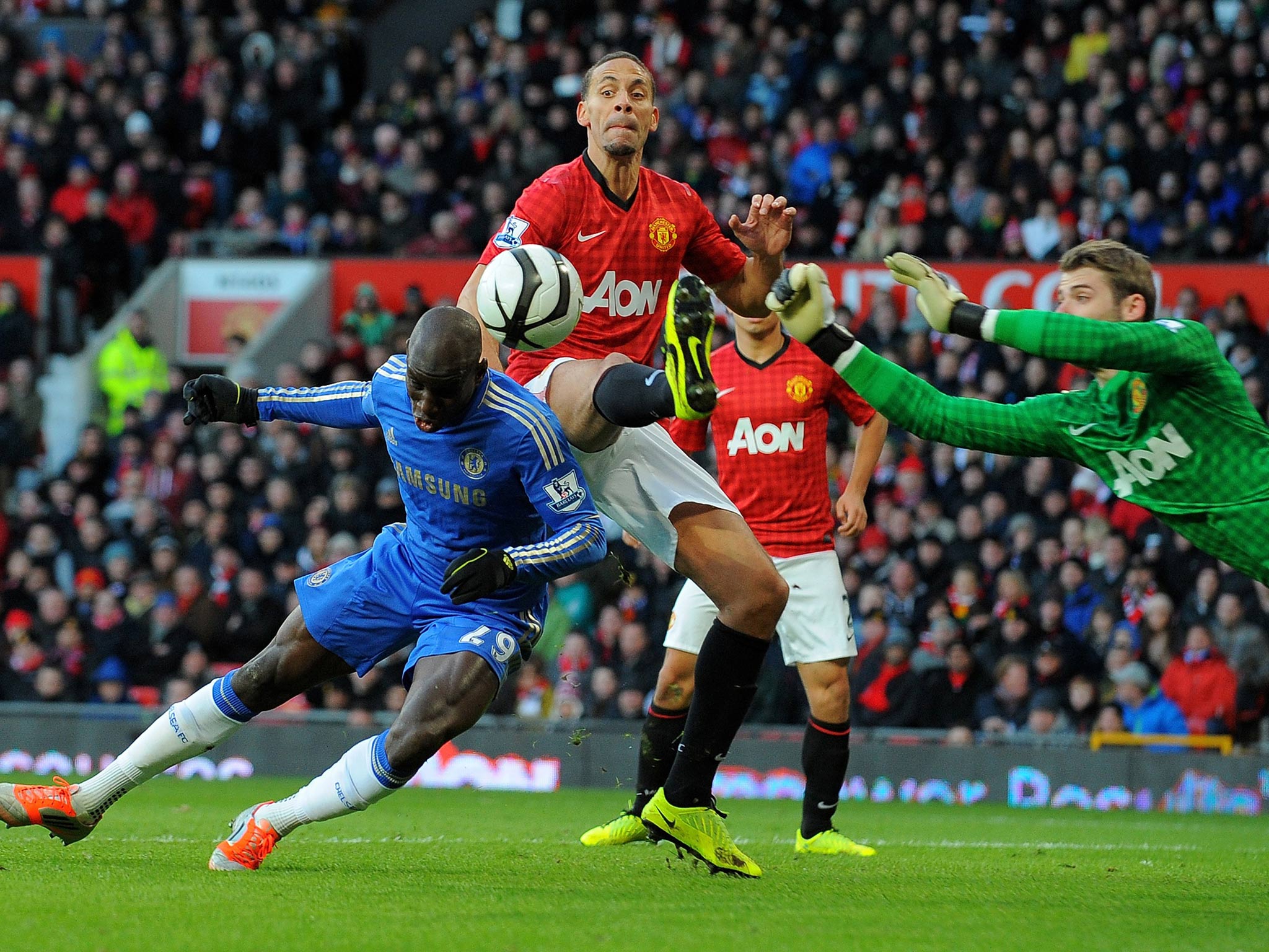 Rio Ferdinand in FA Cup action against Chelsea