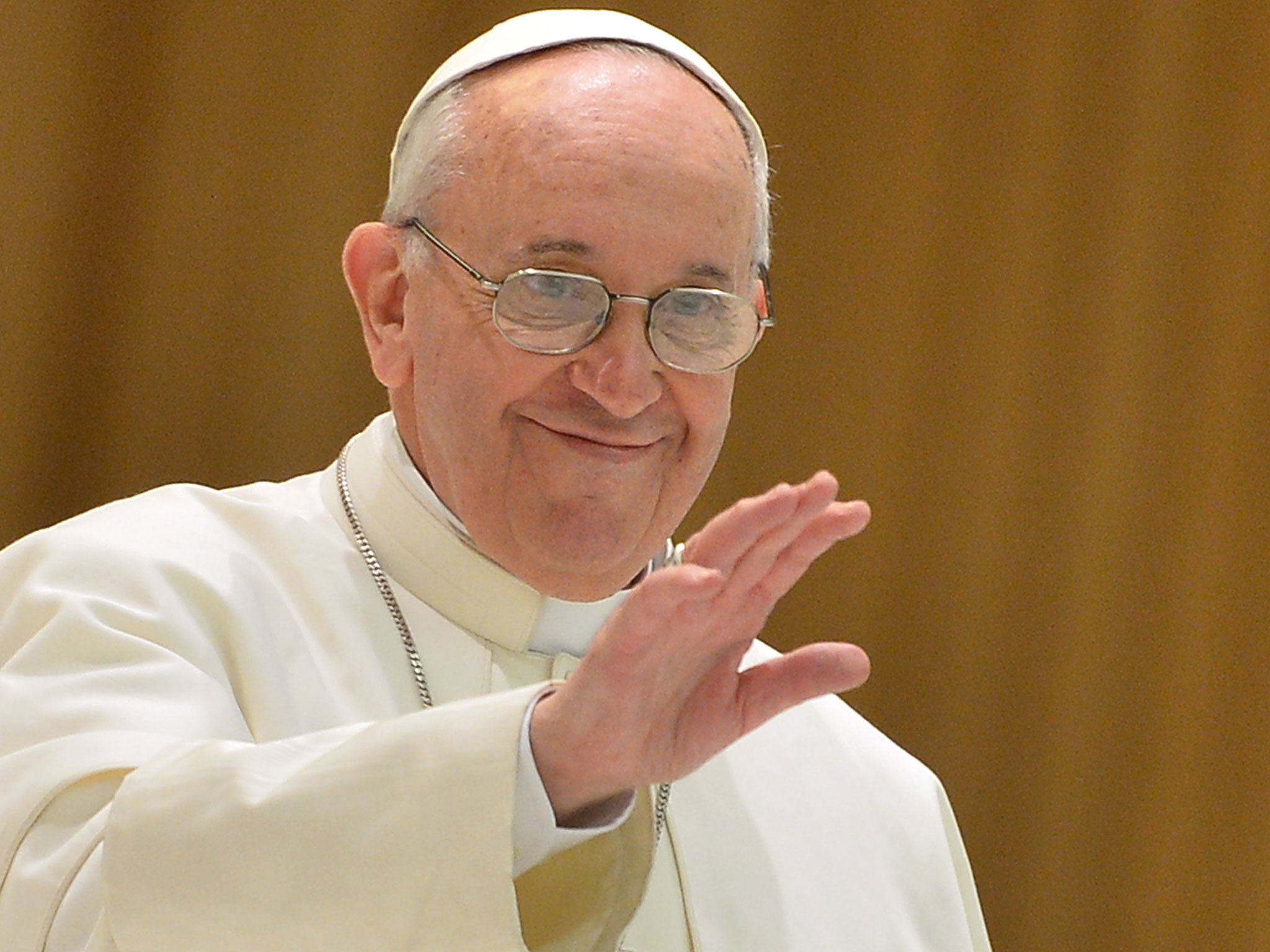 The newly-elected Pope Francis addresses journalists in the Vatican