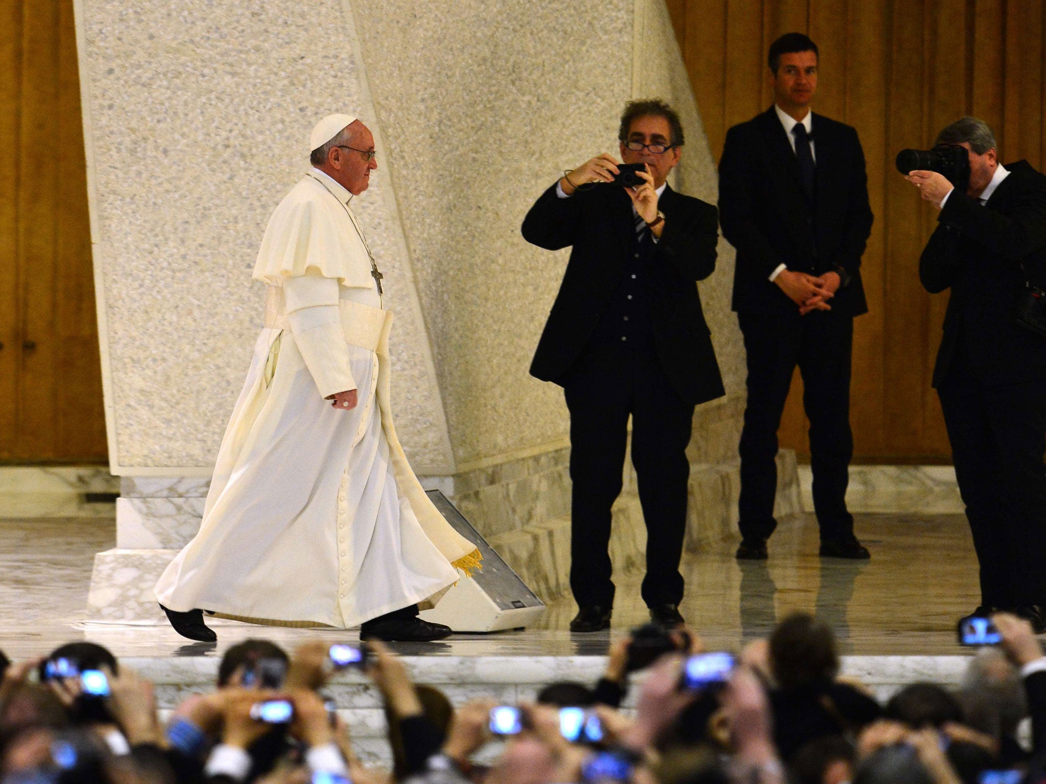 The new Pope takes to the stage