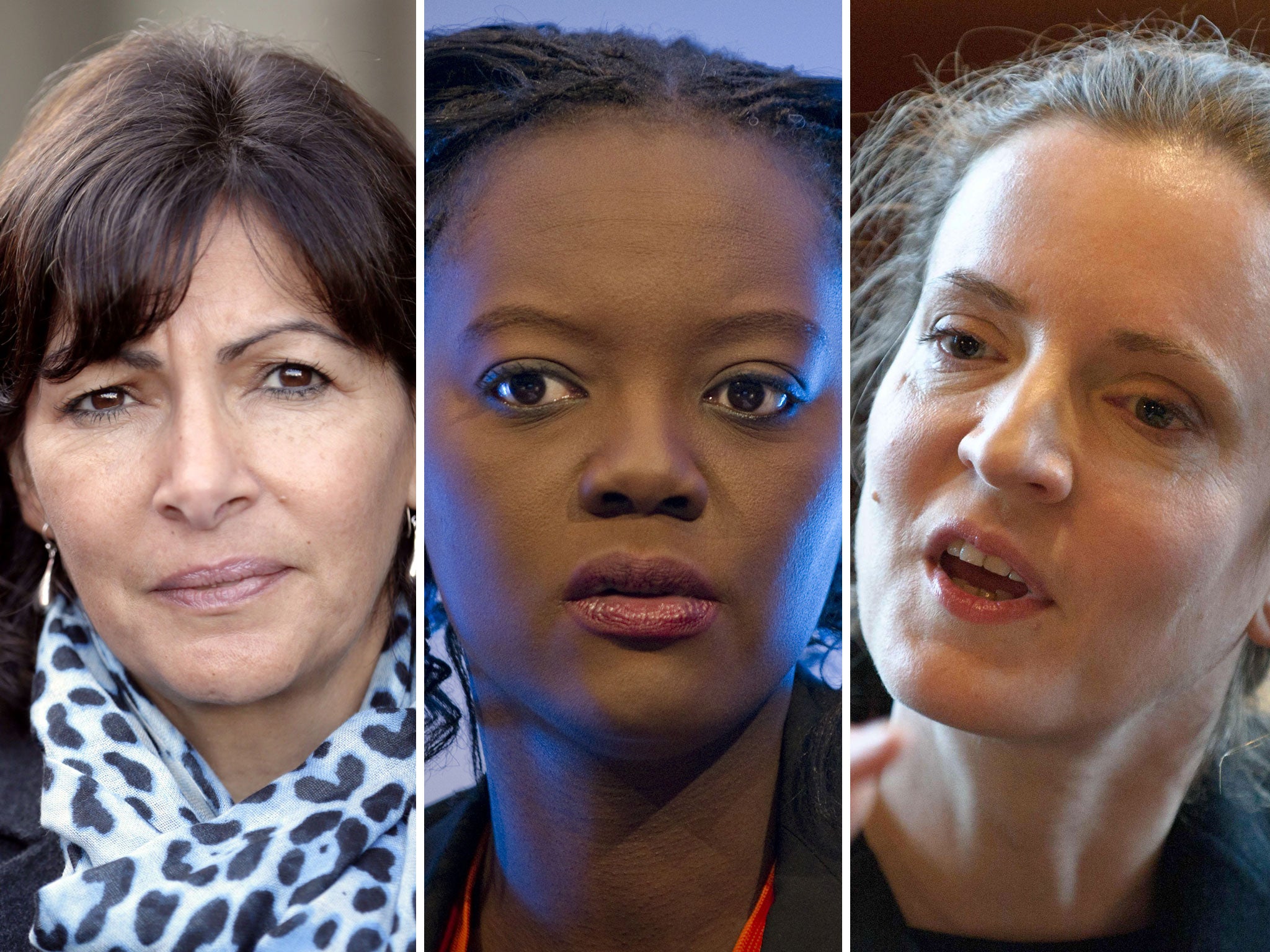 Prospective mayoral candidates: (l-r) Anne Hidalgo, Rama Yade, Nathalie Kosciusko-Morizet