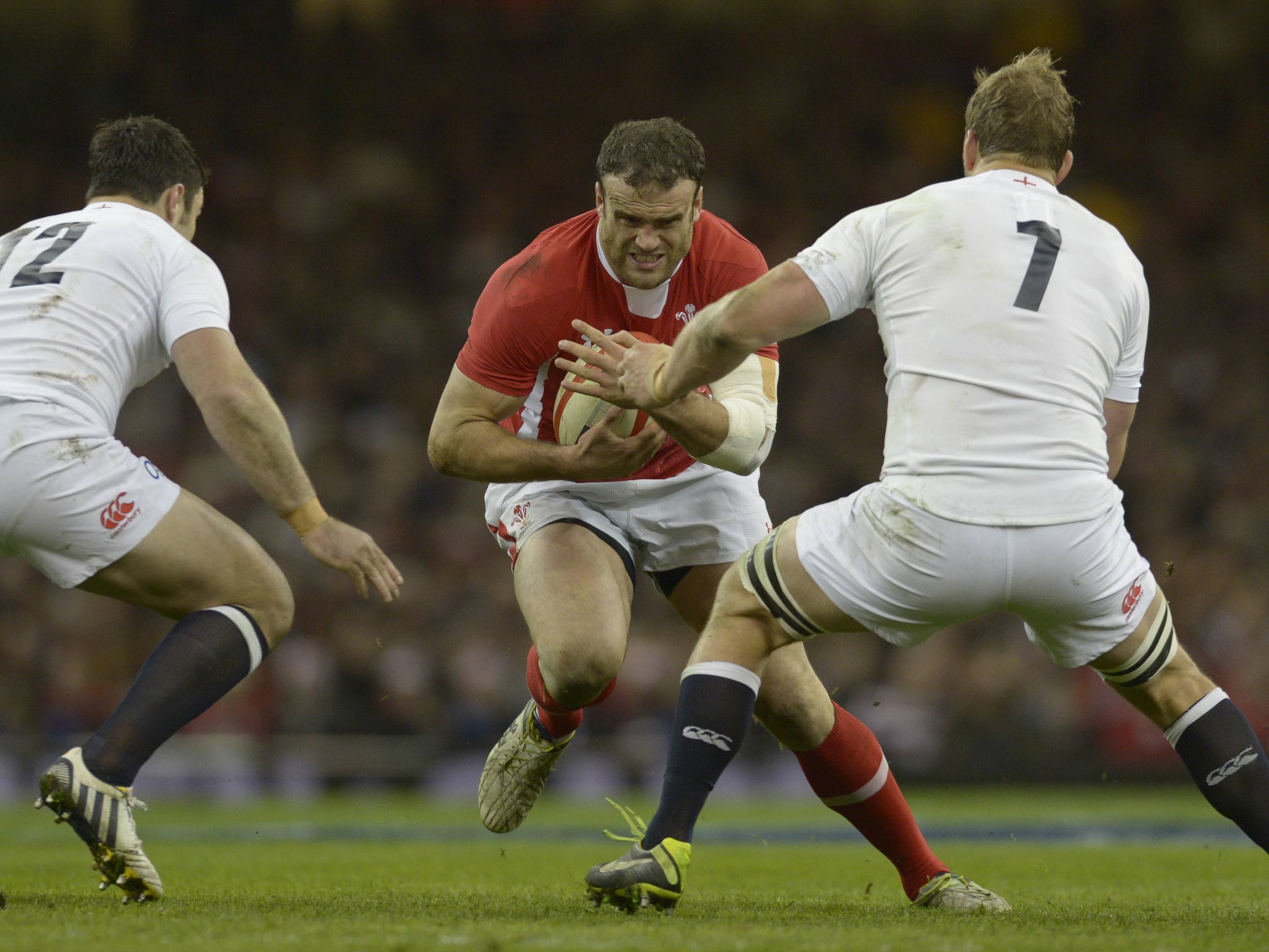 Roberts in action against England at the Millennium Stadium in 2013