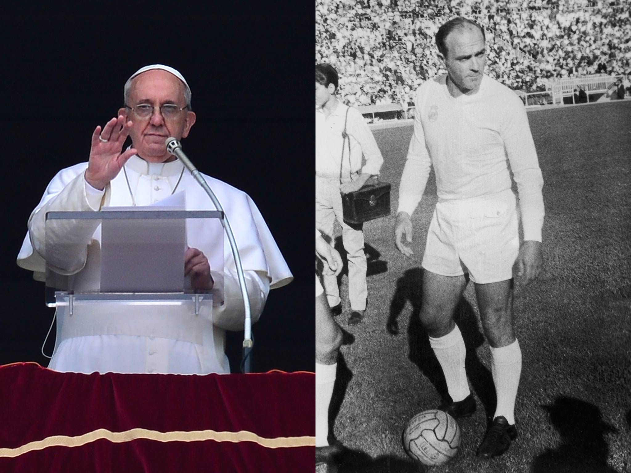 Pope Francis and Alfredo Di Stefano, pictured in 1963