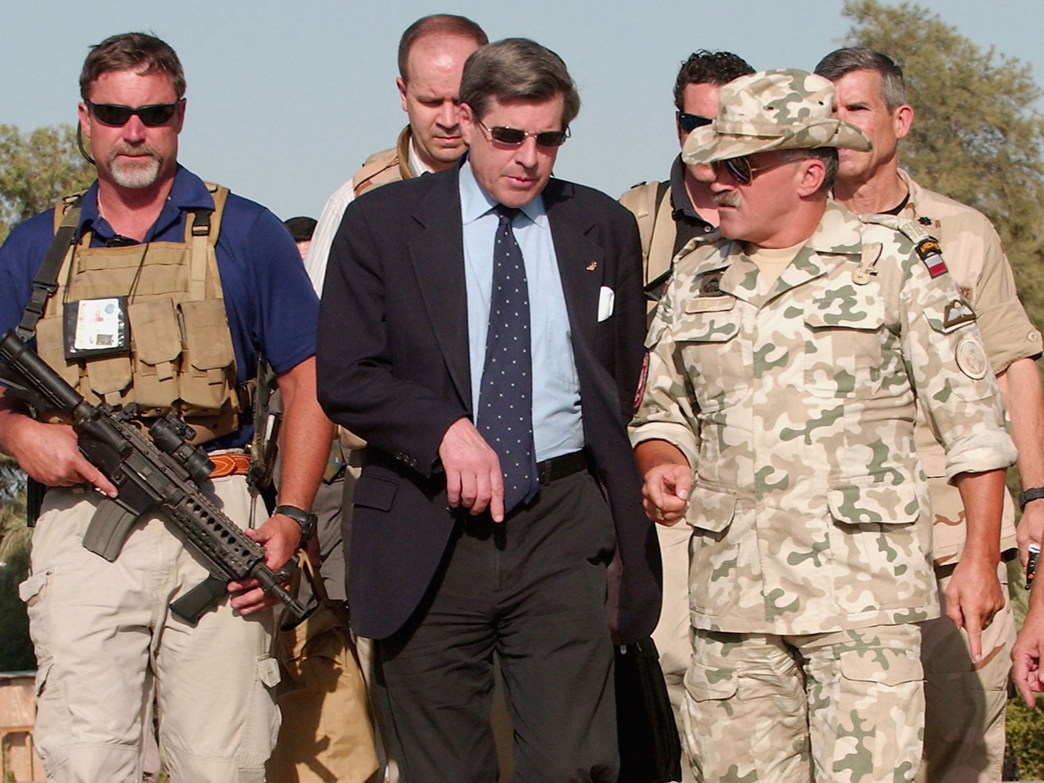 US administrator Paul Bremer in Hillah, Iraq, in 2004