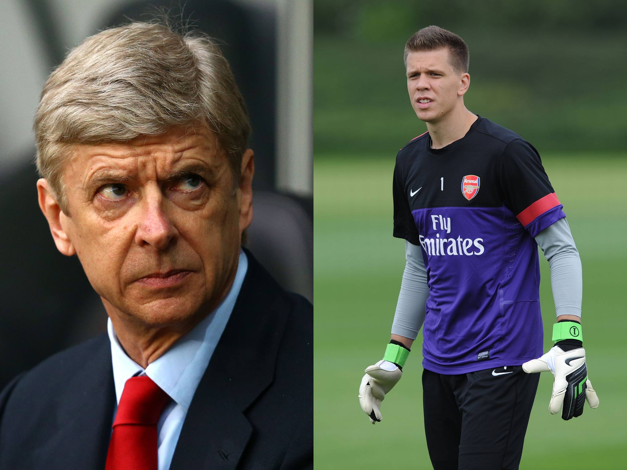 Arsene Wenger and Wojciech Szczesny