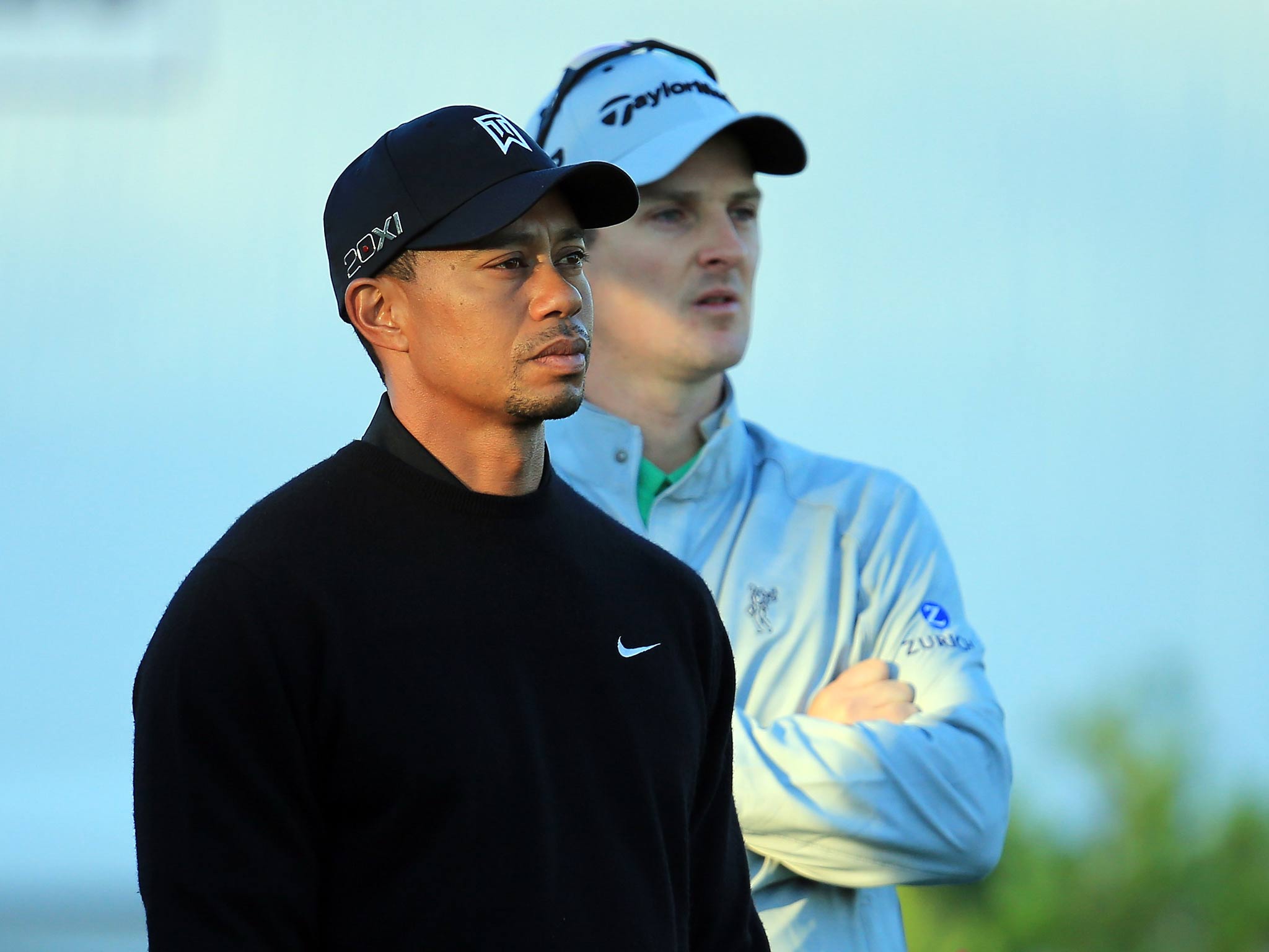 Tiger Woods alongside Justin Rose at Bay Hill