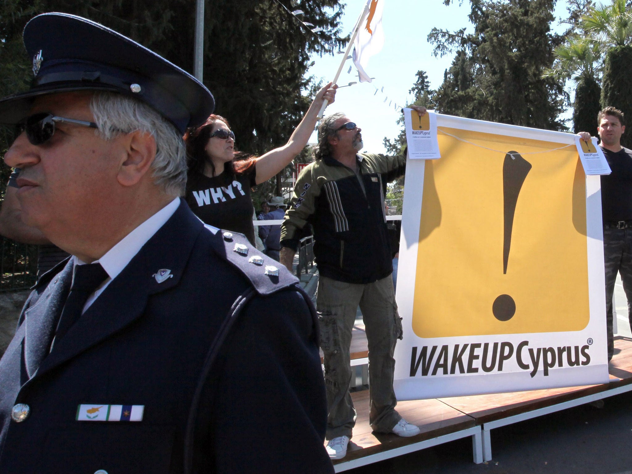 Protesters in Nicosia