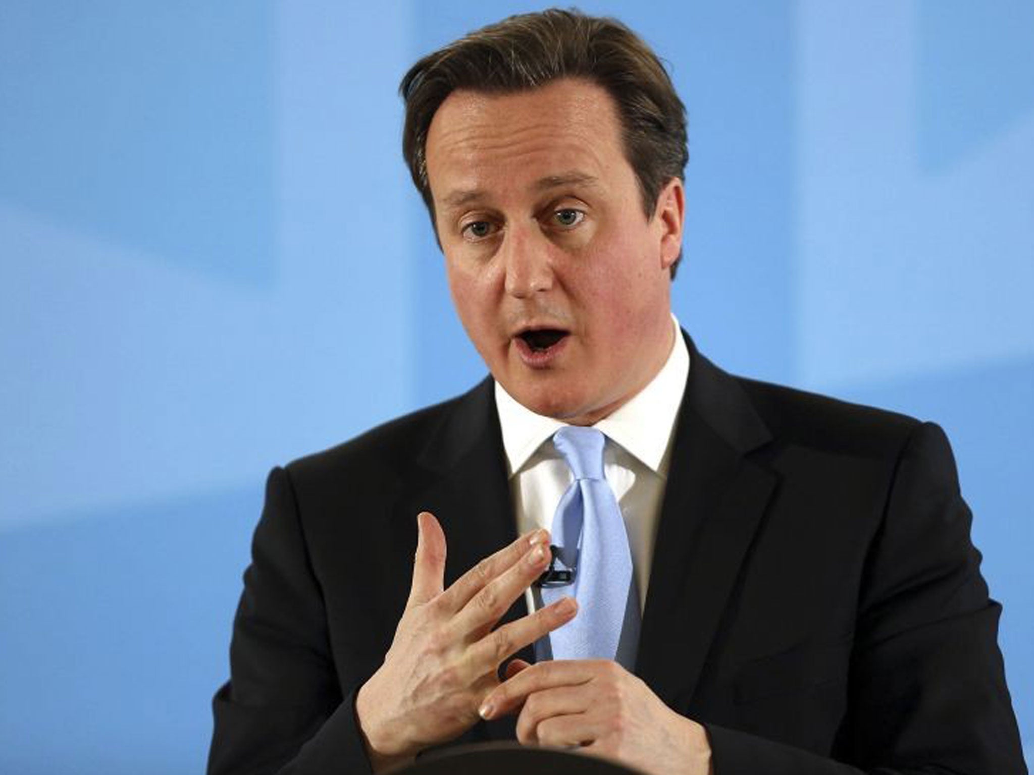 David Cameron spoke about immigration at a press conference in Ipswich