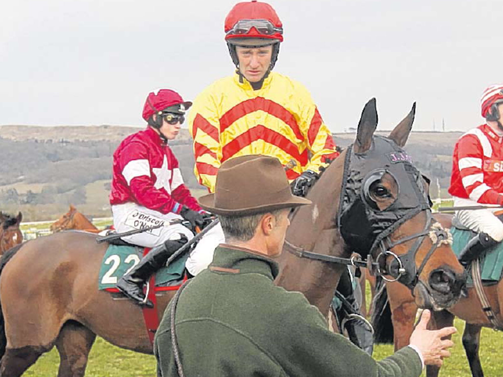 J T McNamara at Cheltenham before his serious fall from Galaxy Rock