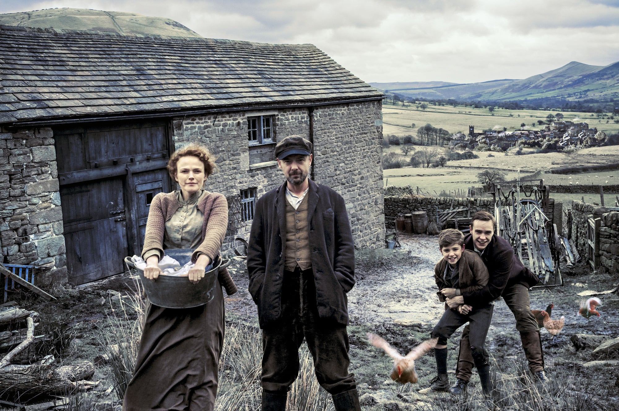 The Village: Grace (MAXINE PEAKE), John (JOHN SIMM), Young Bert (BILL JONES), Joe (NICO MIRALLEGRO)