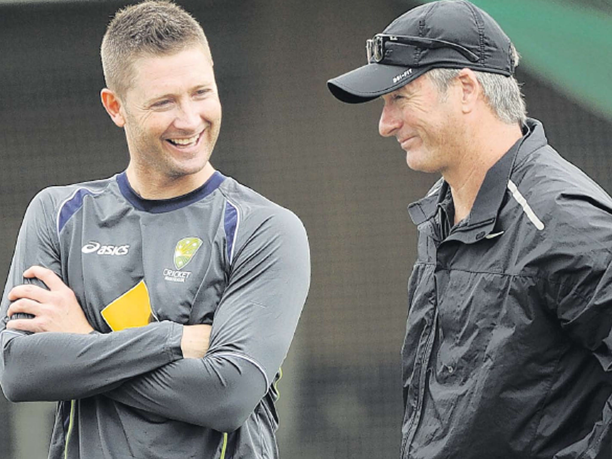 Steve Waugh (right) with captain Michael Clarke, is bullish about Australia’s hopes