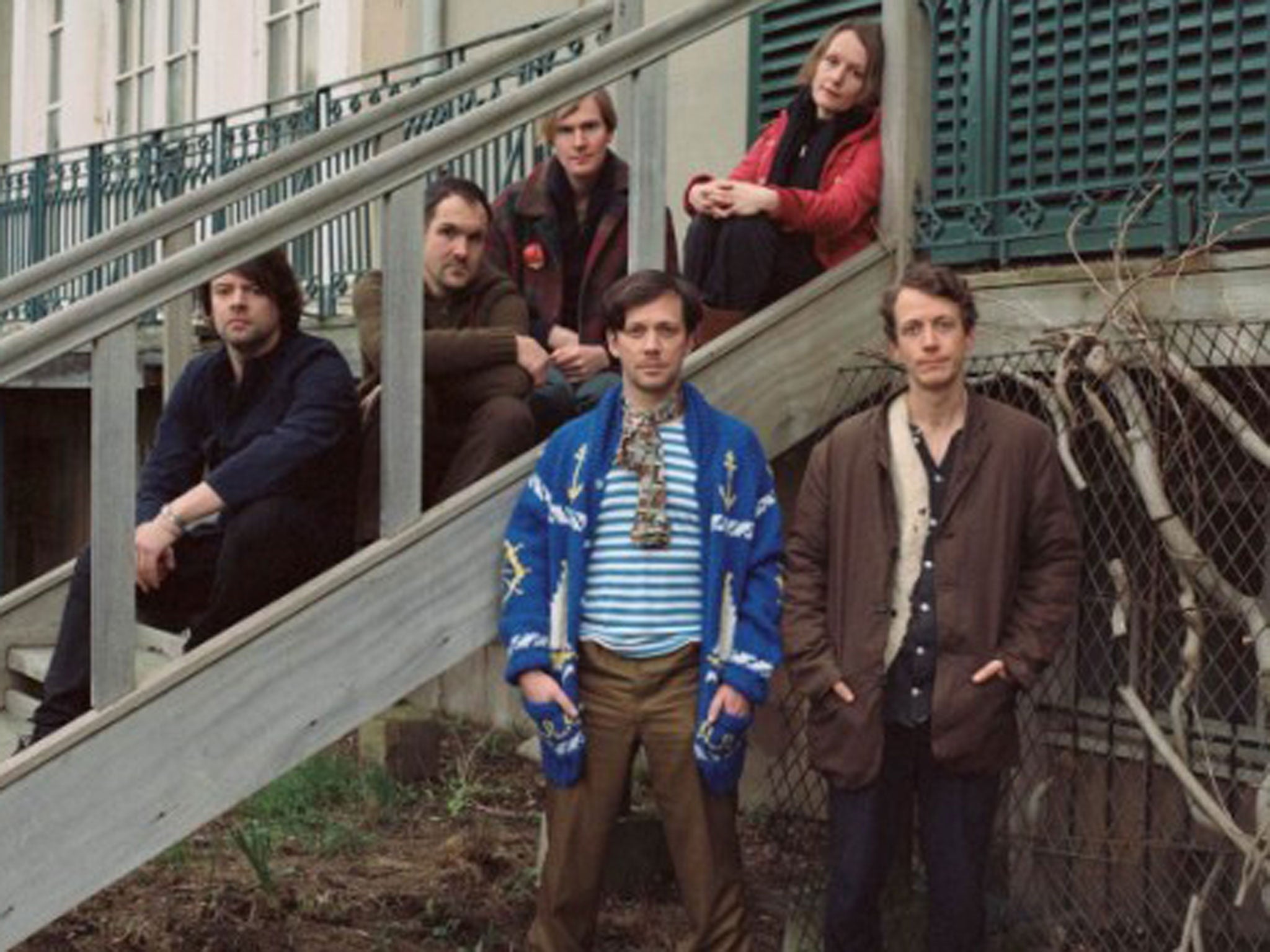 Shore things: British Sea Power (seated, left to right) Phil Sumner, Martin Noble, Matthew Wood and Abi Fry