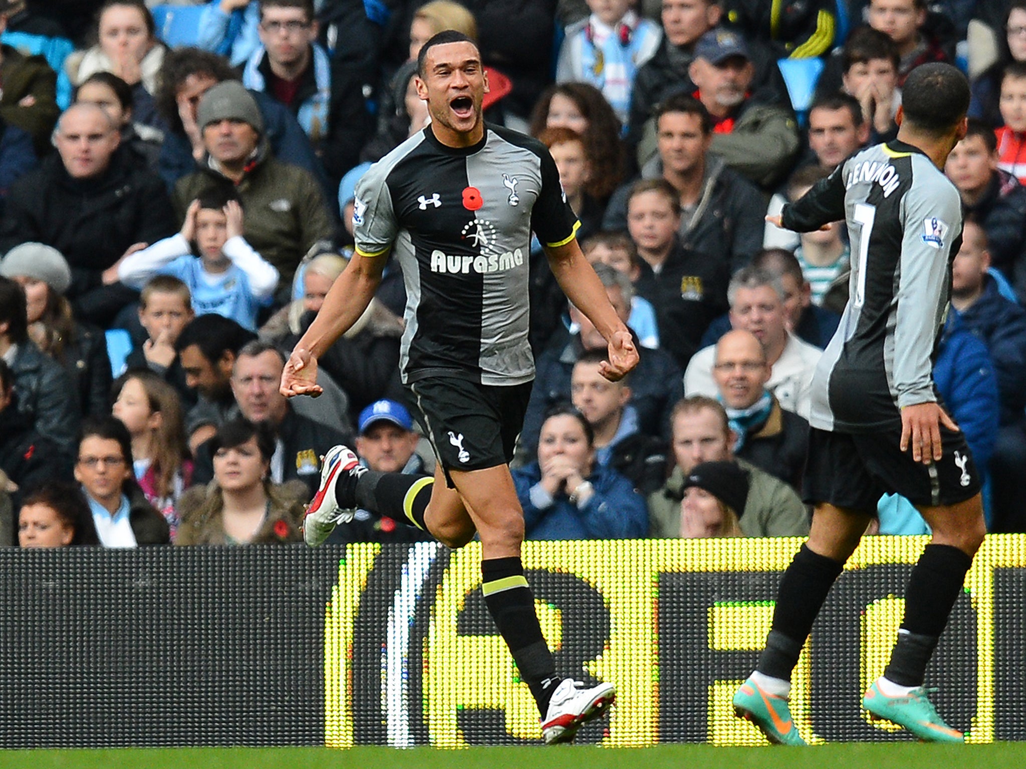 Defender Steven Caulker (centre) is highly thought of at Tottenham