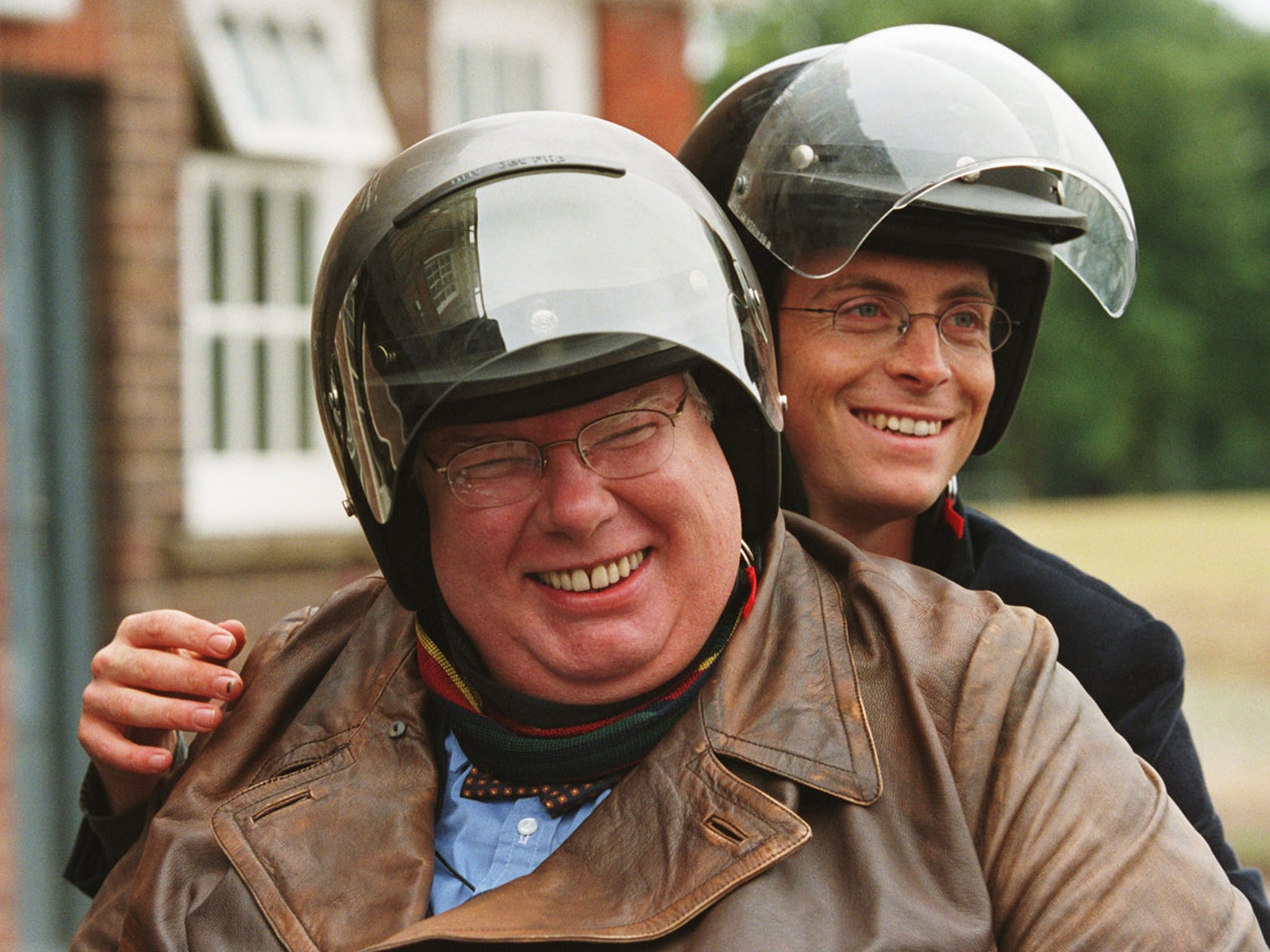 Griffiths, left, as Hector in the film version of ‘The History Boys’ with Stephen Campbell Moore as Irwin