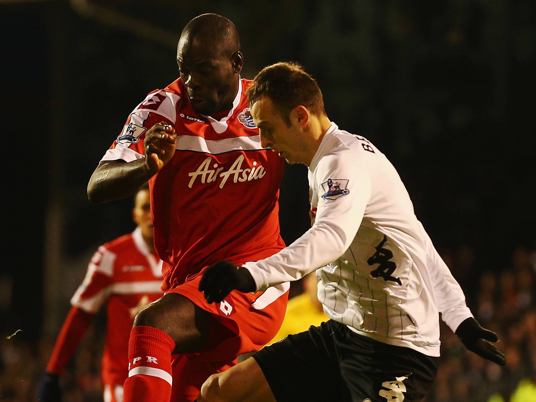 Chris Samba up against Dimitar Berbatov