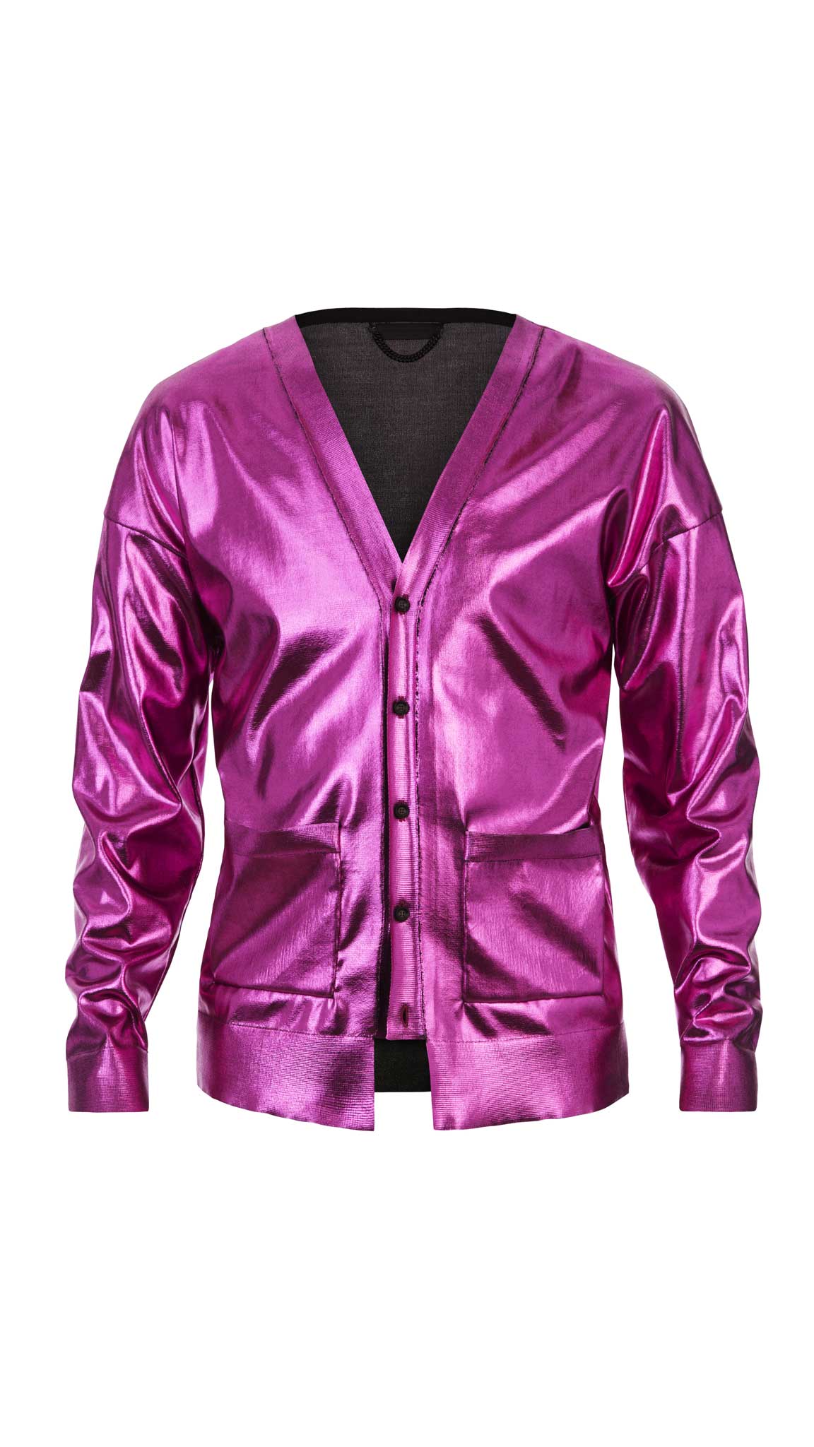 Here's a test of your sartorial courage. The fashion gods ordain that metallic is the look of the new season. It had to happen sooner or later: science fiction writers have seen it coming for years and no doubt in 10 years' time we'll be wearing this kind of stuff around the office. Burberry has been first to grasp the nettle with gusto in this brave new world: but dare you wear a metallic silk cardigan? Go on! £750, burberry.com