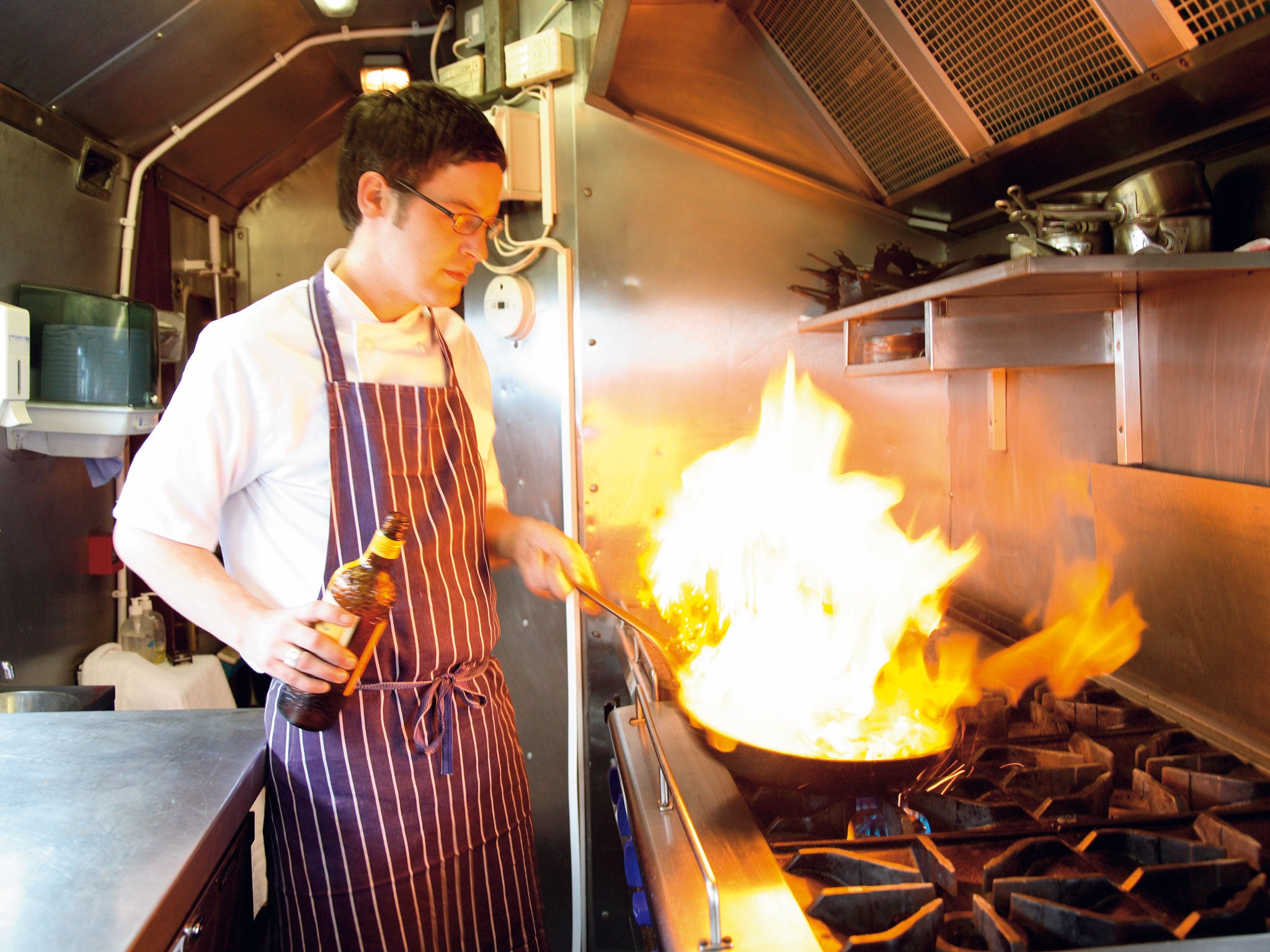 The Royal Scotsman's luxurious menu is put together in the tight confines of the galley kitchen