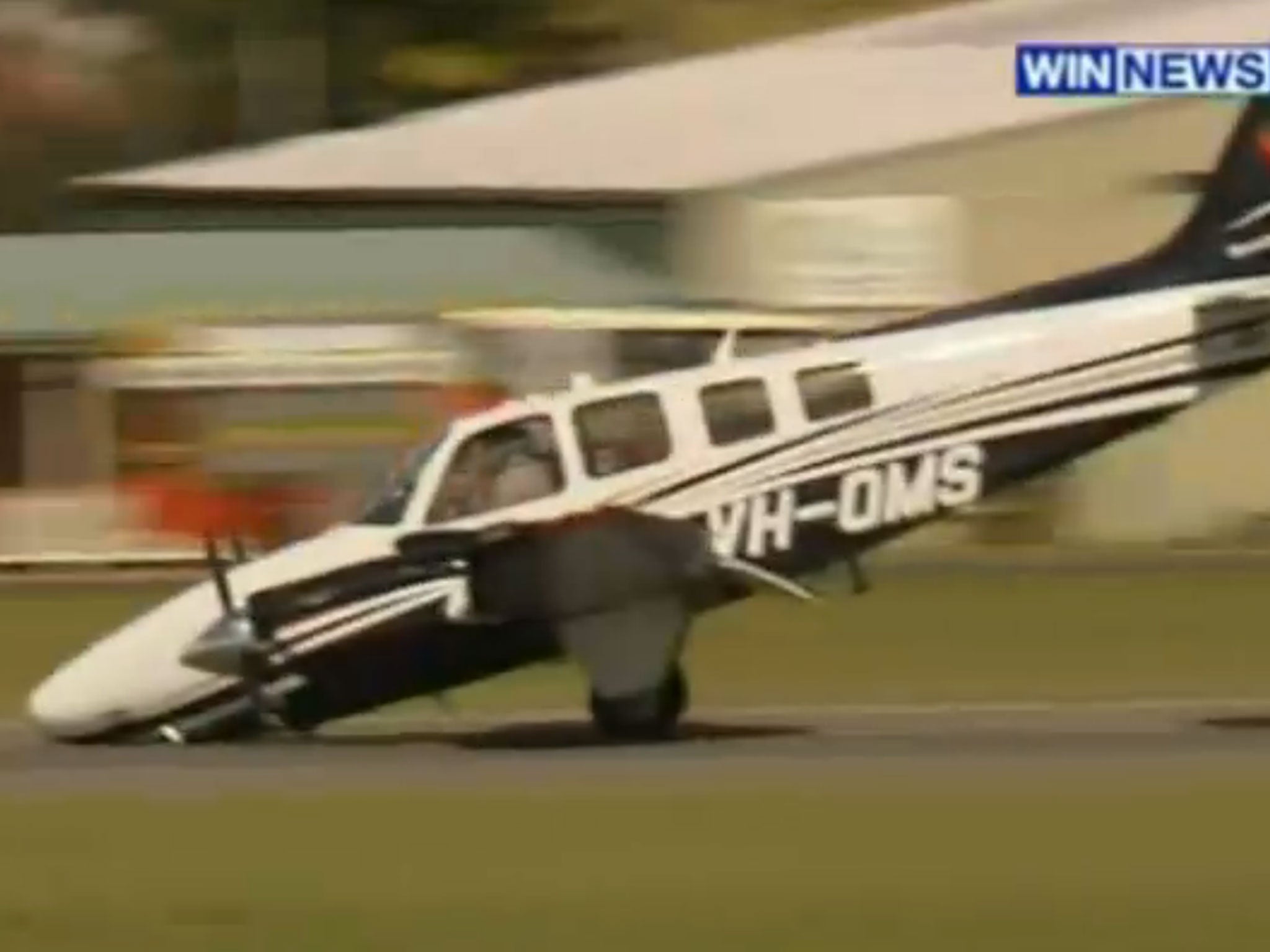 The incident, which was captured on video, took place at a Toowoomba Airport regional airport in Australia earlier this week.