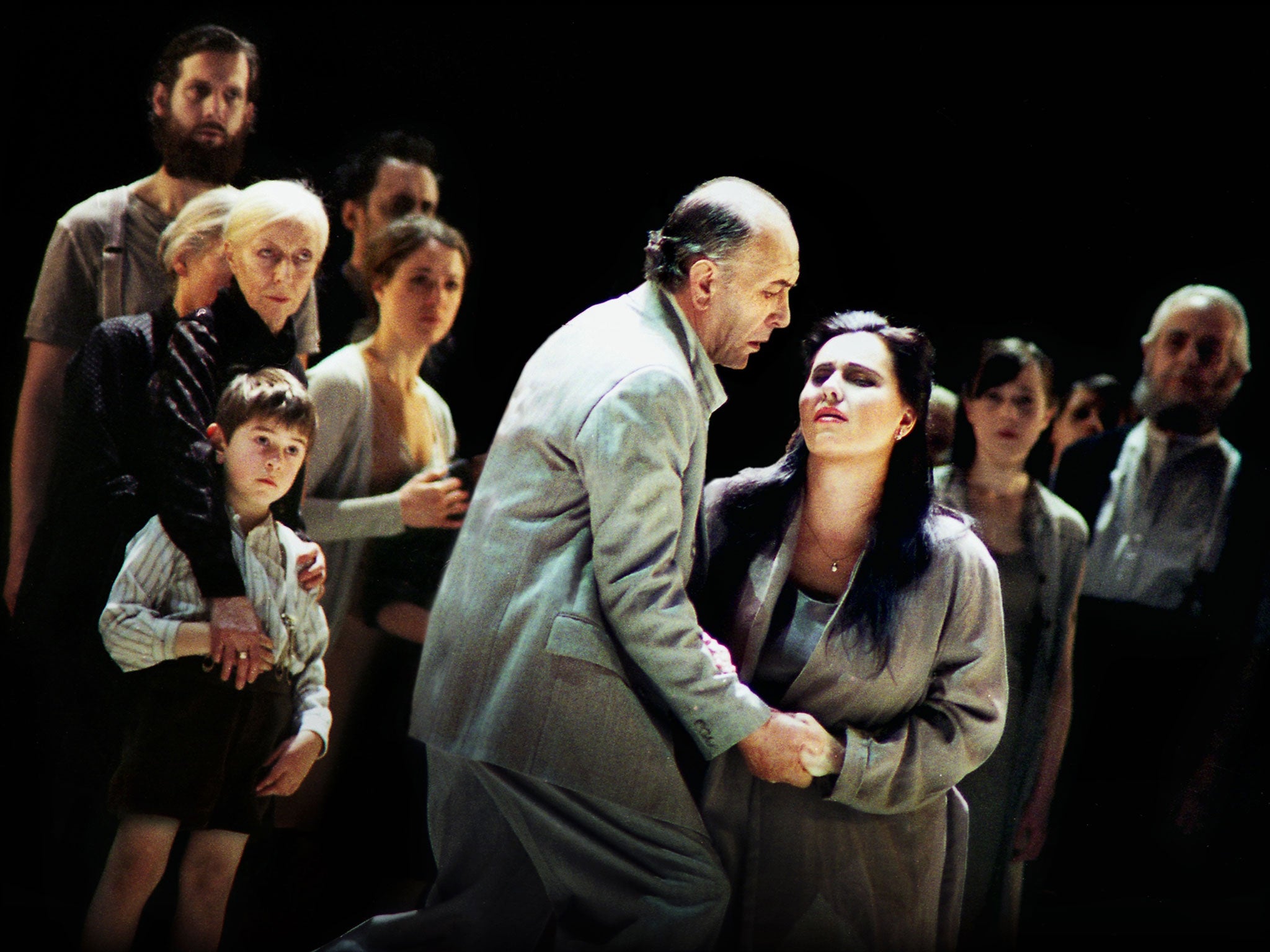 In the dark: Leo Nucci as Nabucco, with Liudmyla Monastyrska as Abigaille