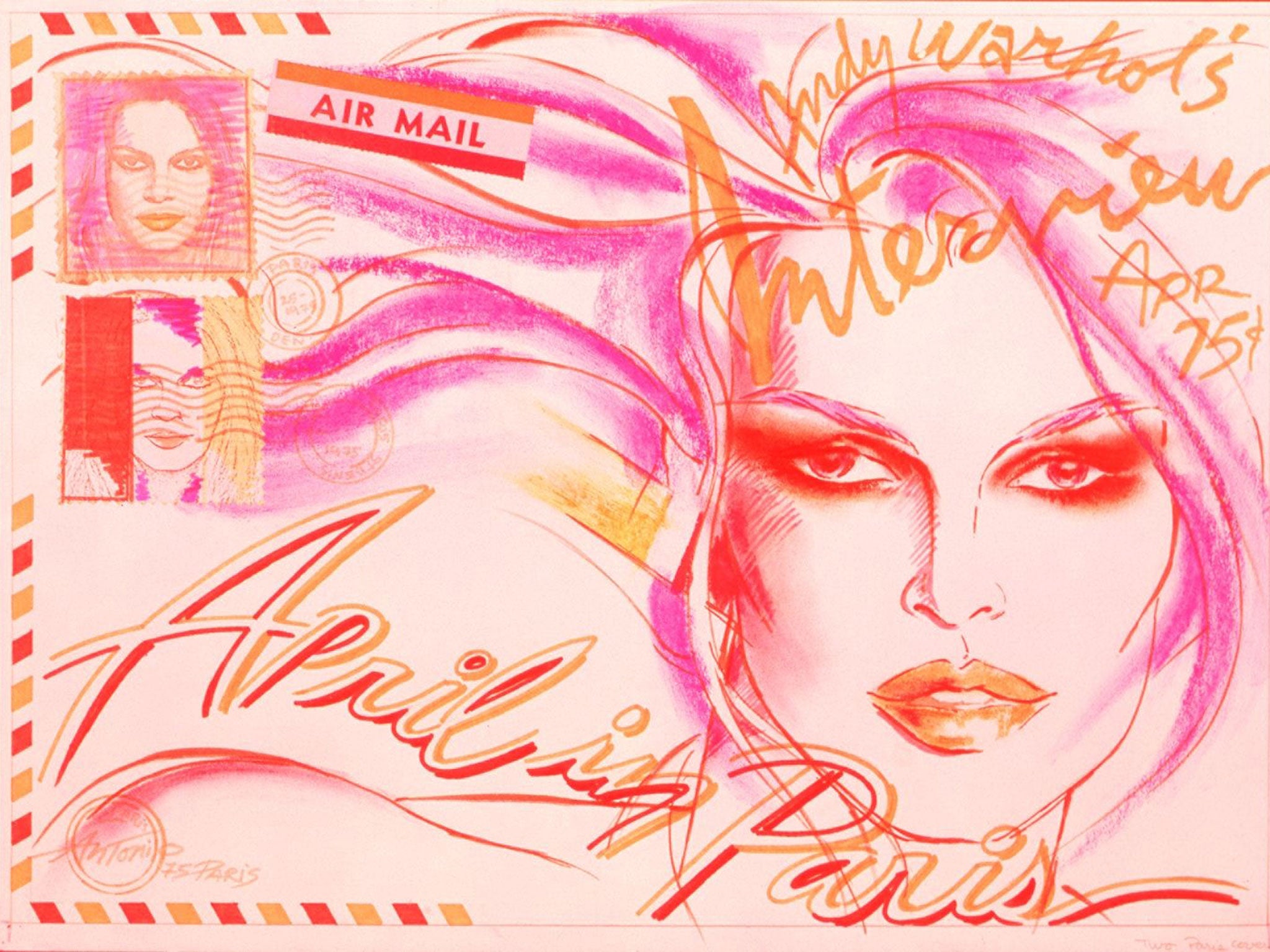 An illustration of Brigitte Bardot for ‘Interview’ magazine 1975