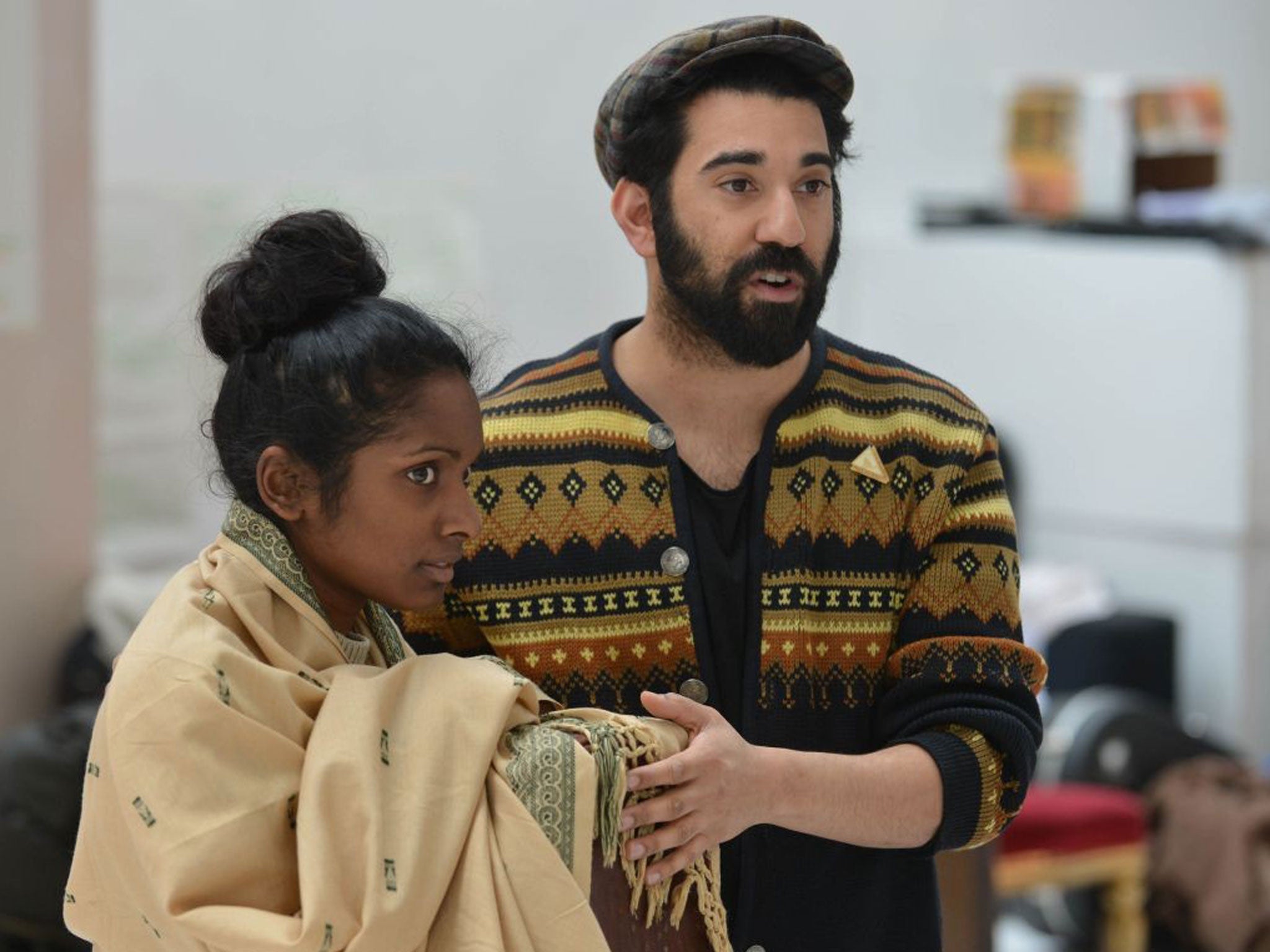 A passage from India: Anneika Rose and Ray Panthaki in rehearsals for Tanika Gupta’s play, ‘The Empress’