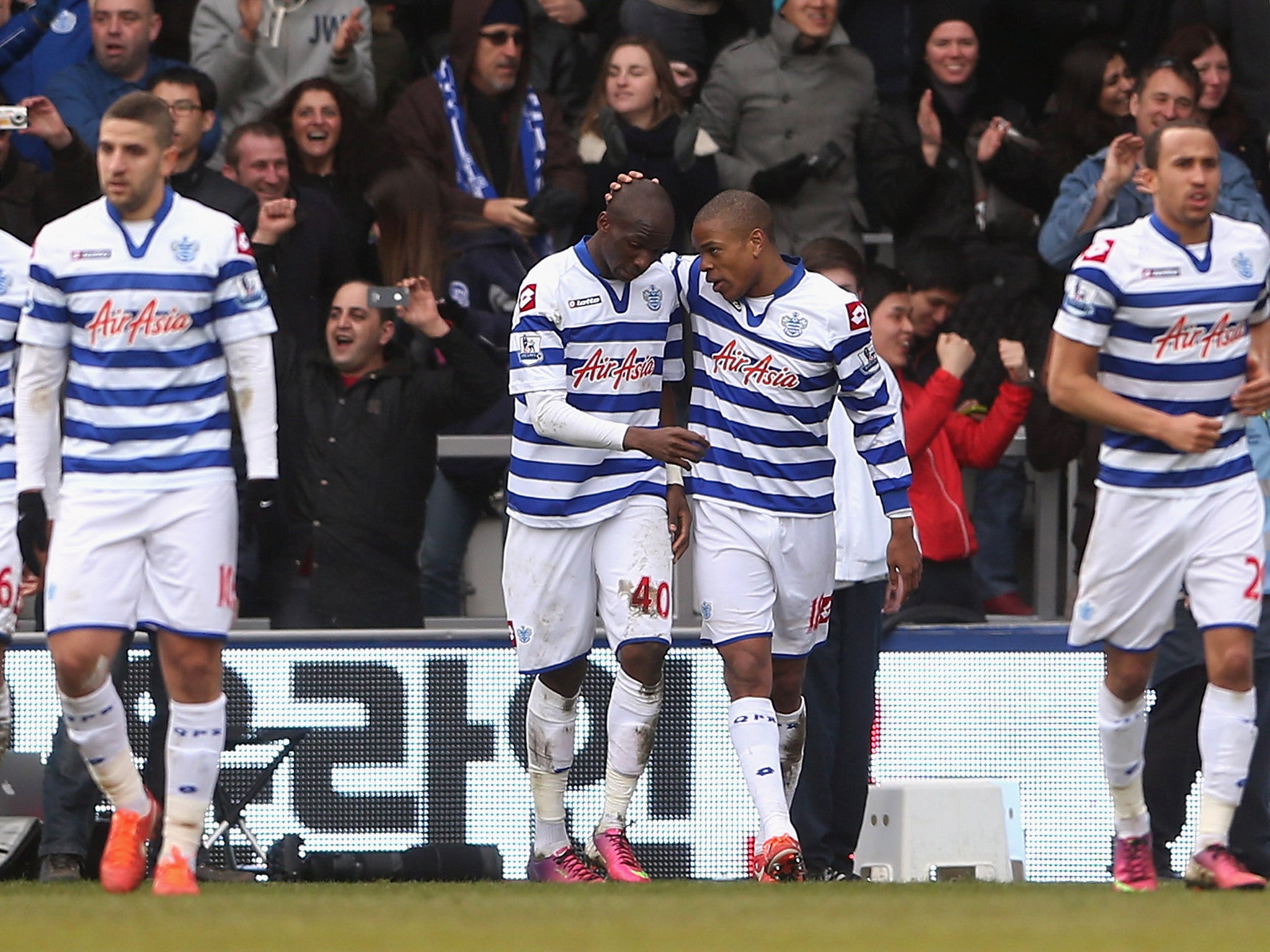 QPR celebrate Loic Remy's goal