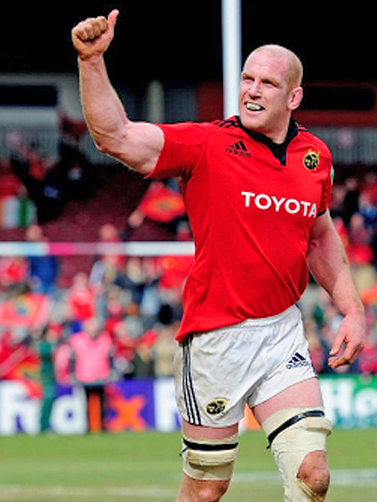 Munster’s Paul O’Connell was made man of the match for his
performance yesterday
