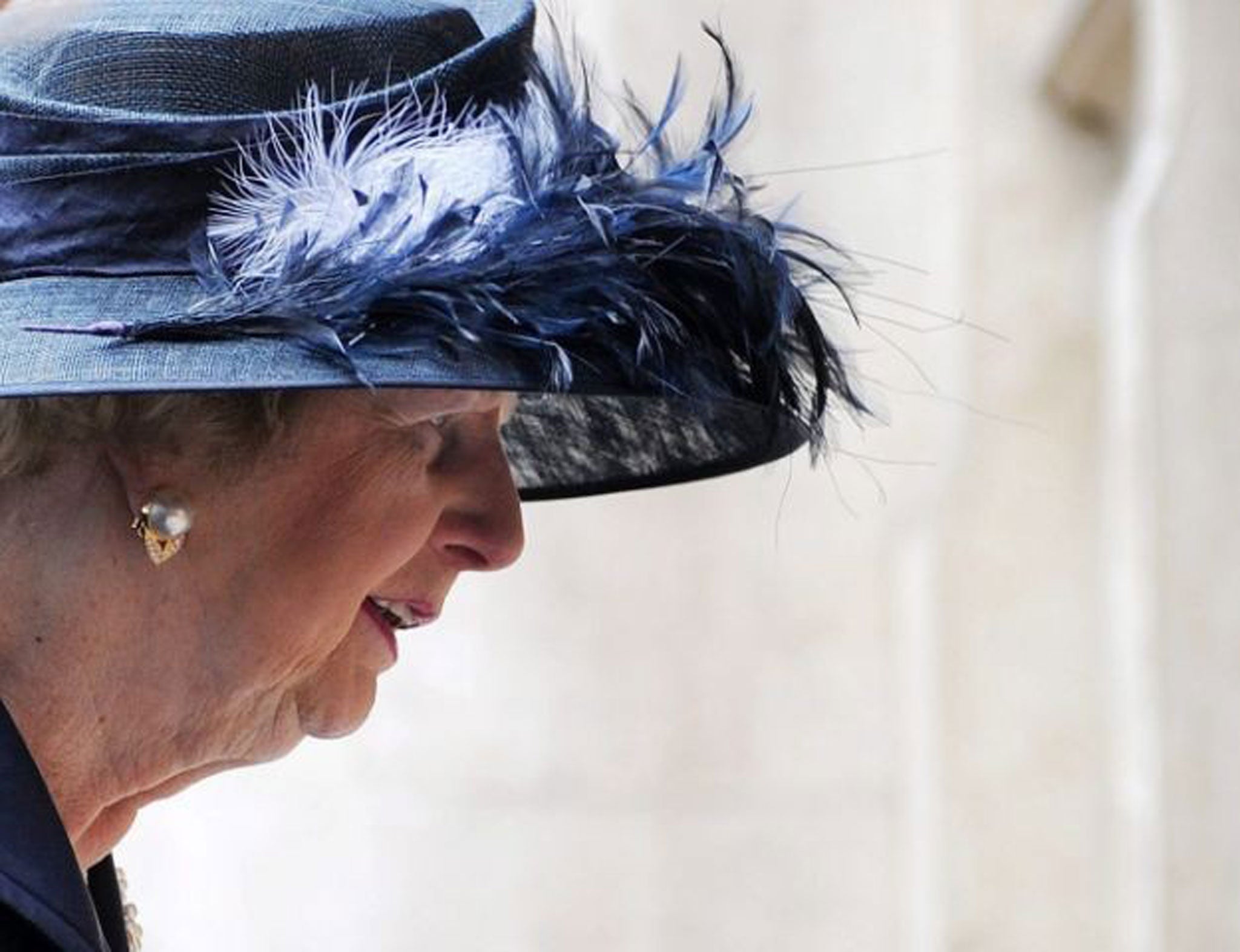 Baroness Margaret Thatcher arriving for the Passing of the World War One Generation Memorial Service on Armistice Day