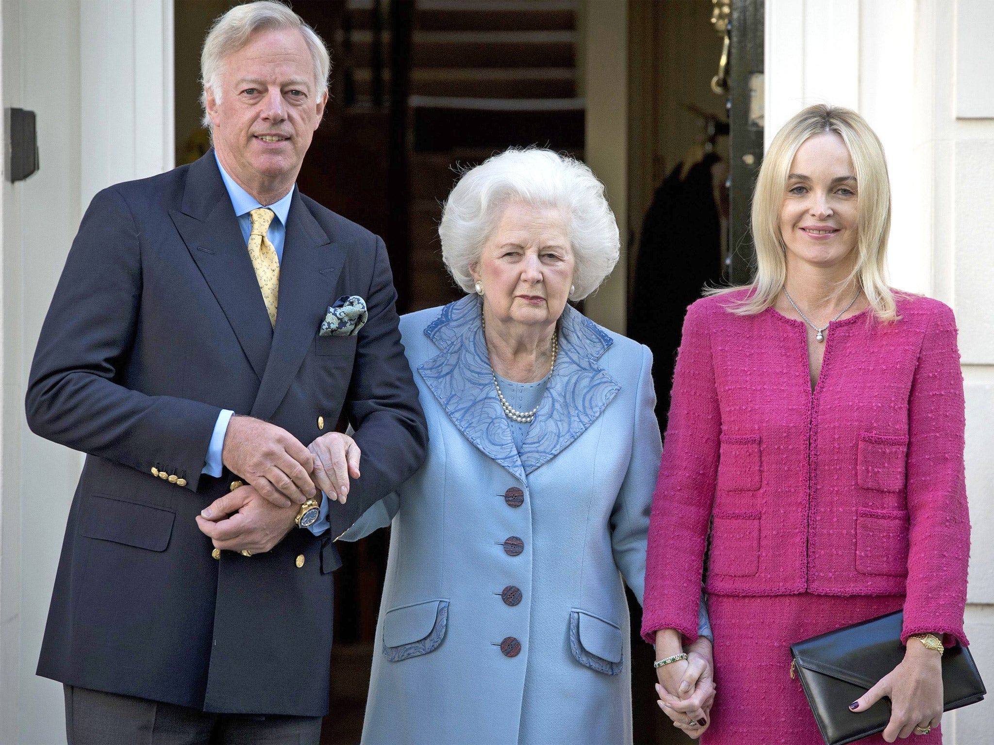 Mark Thatcher seen here with his mother and his wife Sarah in 2012 has always denied making money from the al-Yamamah deal