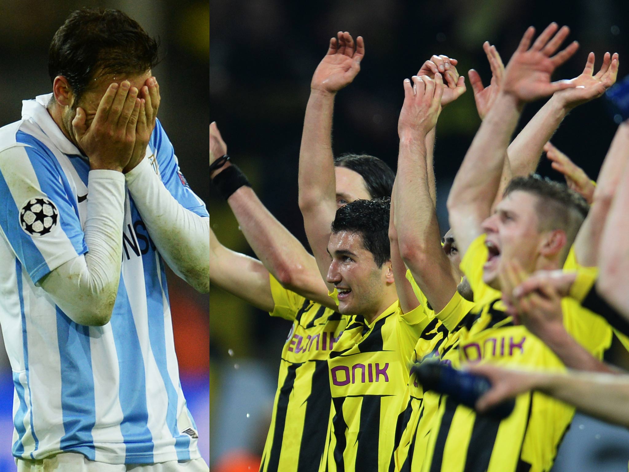 Malaga heartache and Dortmund celebrations