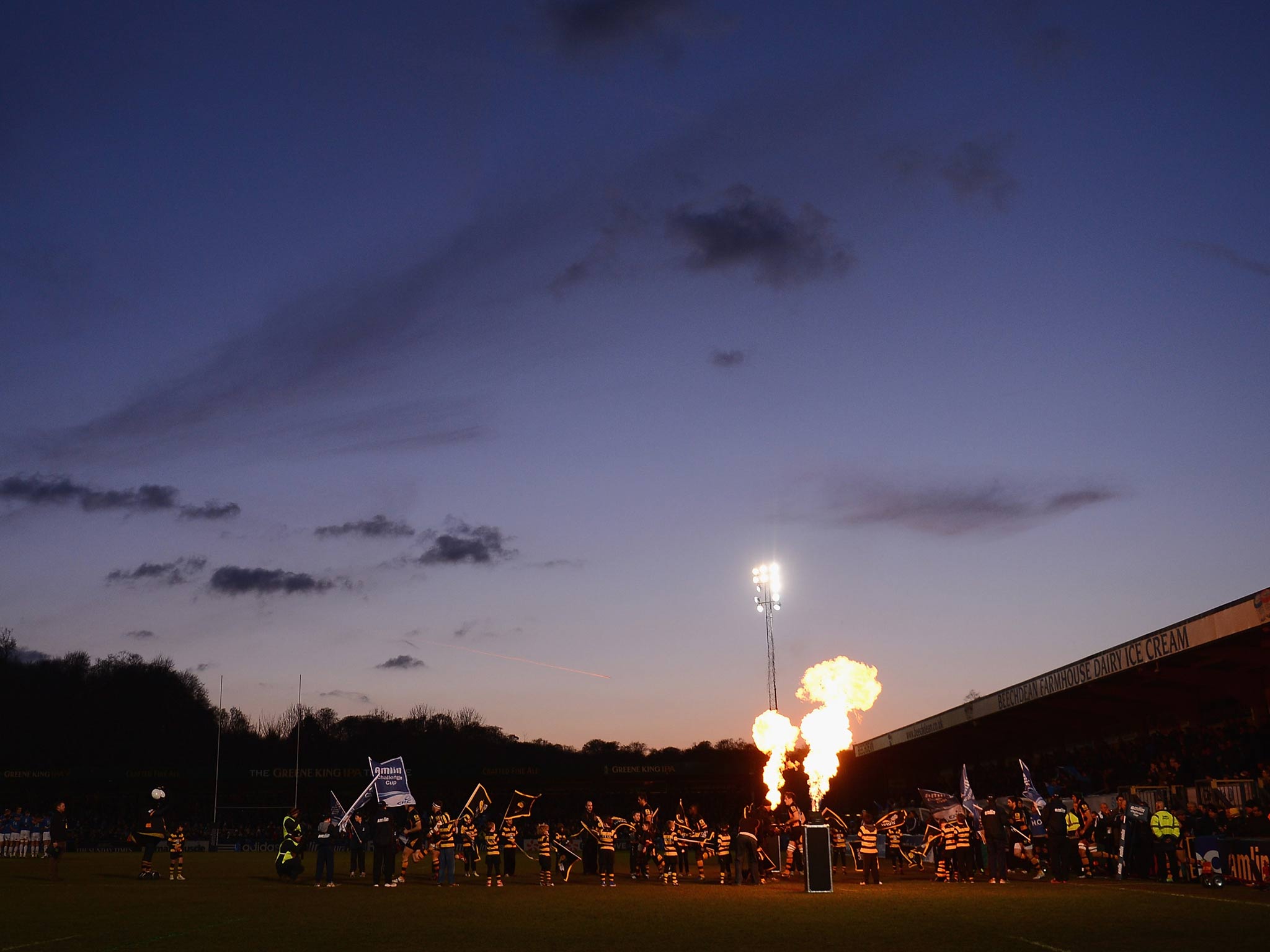 Wasps enter the field at Adams Park