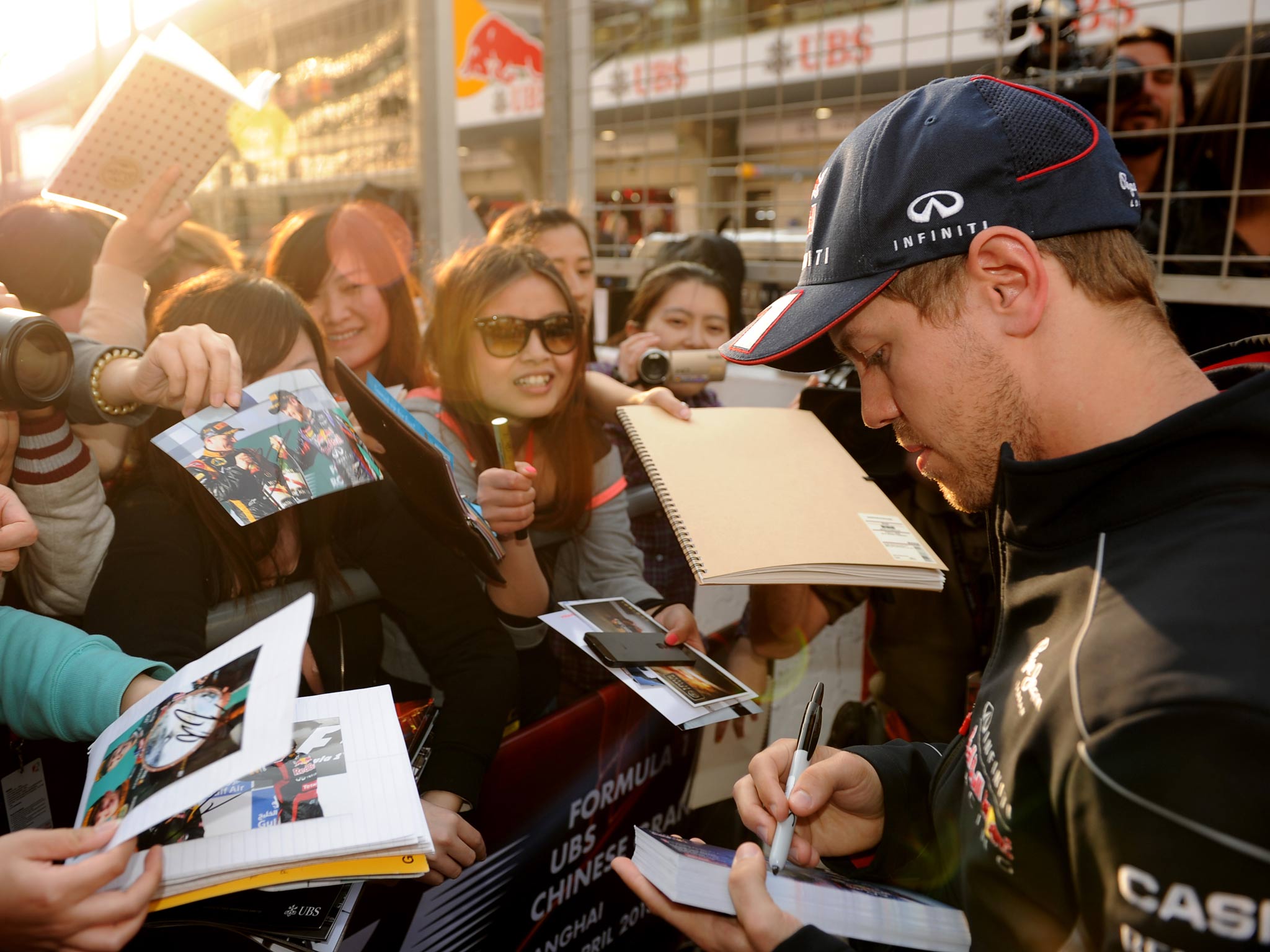 Sebastian Vettel signs autographs in China