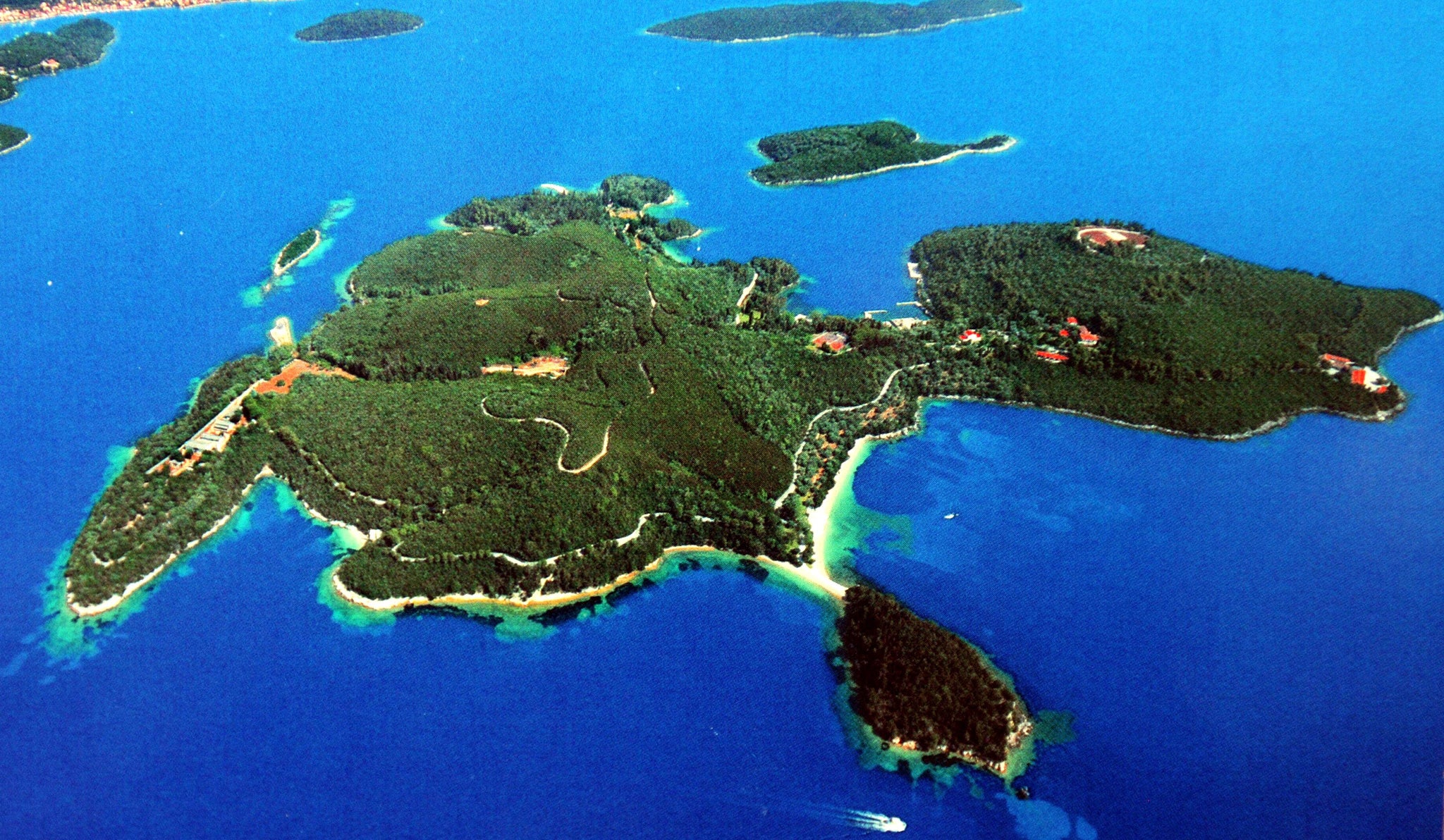 The kilometre-long island of Skorpios sits just off the west coast of Greece