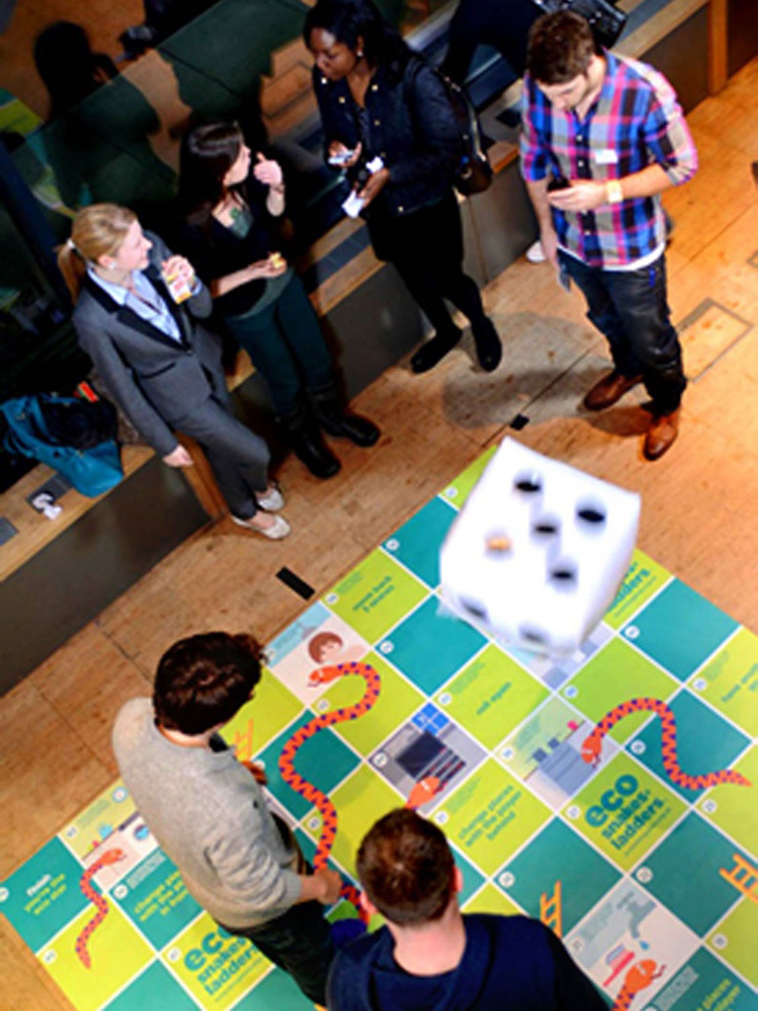 Visitors play eco-games at the Science Museum launch last month