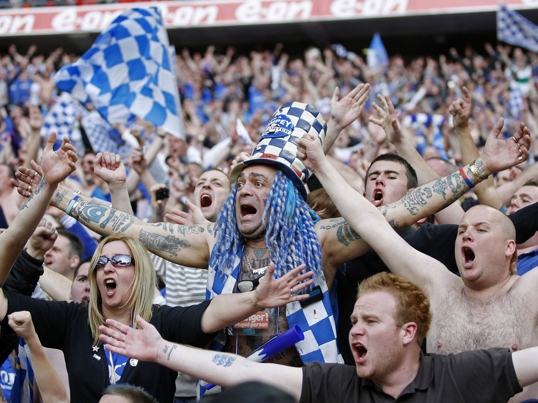 Sign of the chimes: Portsmouth supporters