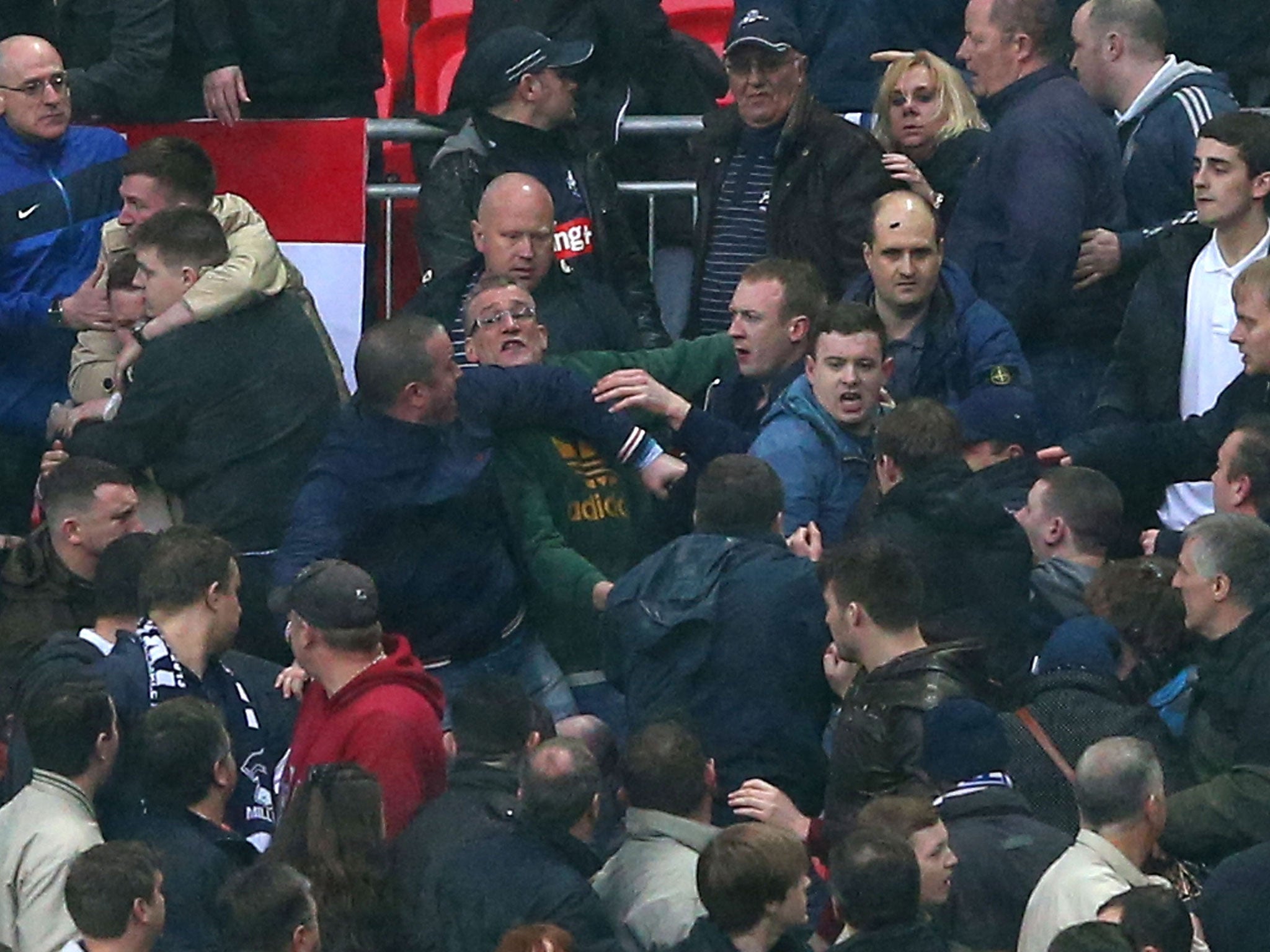 Millwall fans fighting