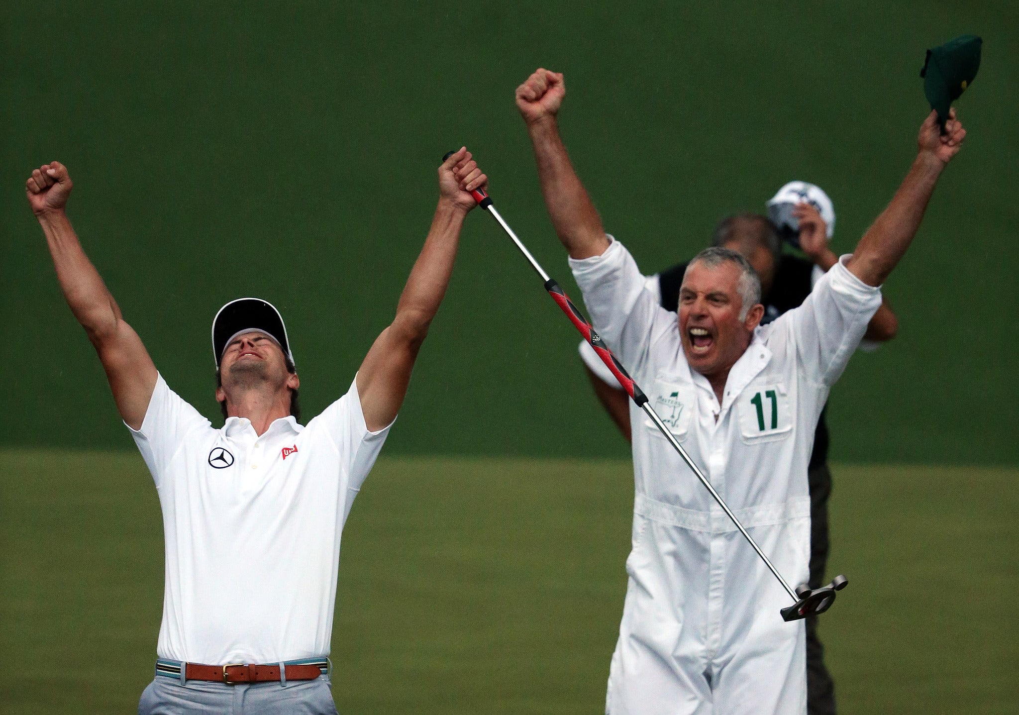 Adam Scott celebrates his Masters triumph