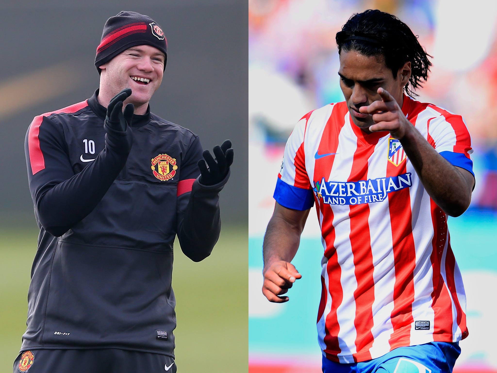 Wayne Rooney and Radamel Falcao