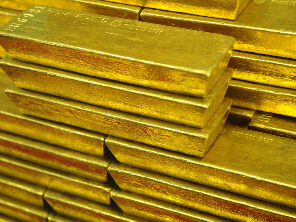 A stack of gold bars