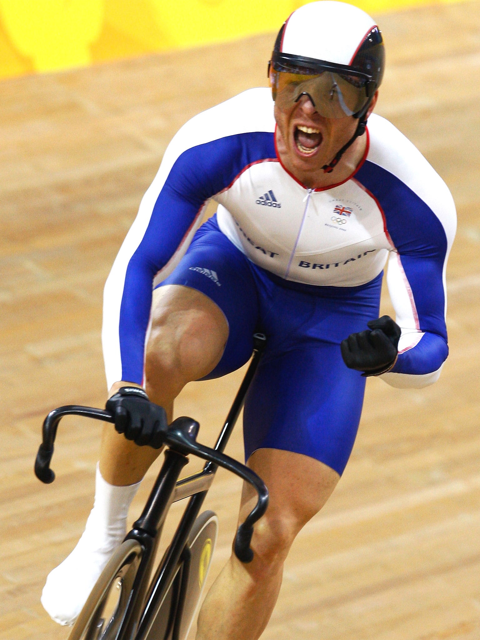 Thunder thighs: Chris Hoy in Beijing, at the peak of his powers