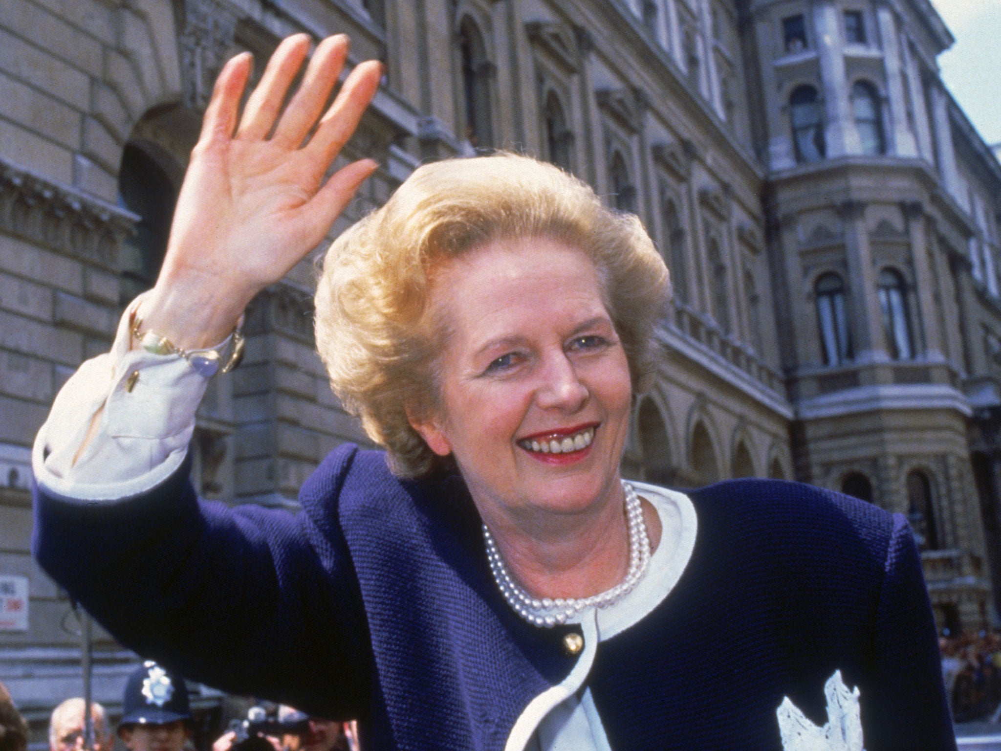 British Prime Minister Margaret Thatcher outside 10 Downing Street, London, on general election day, 11th June 1987. The vote resulted in the third consecutive victory for Thatcher's Conservative Party.