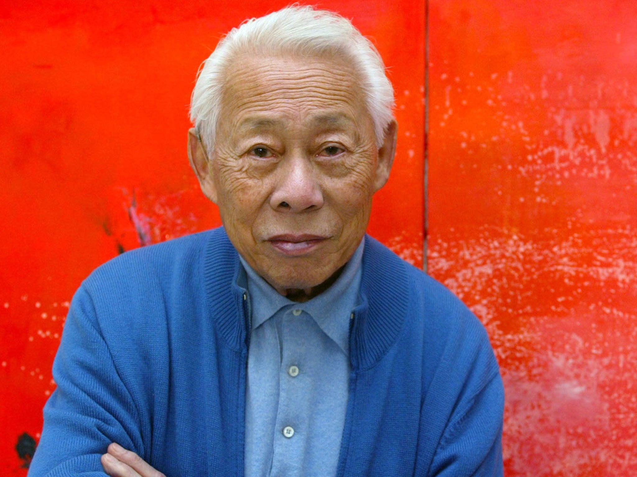 Zao in his Paris studio in 2003; a gallerist said his paintings ‘were not simply abstract – they expressed thoughts and feelings’
