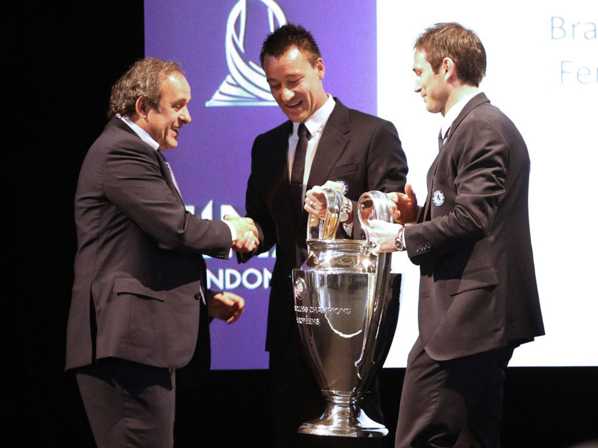 John Terry is happy to shake the hand of Uefa president Michel Platini but his relationship with David Bernstein has soured