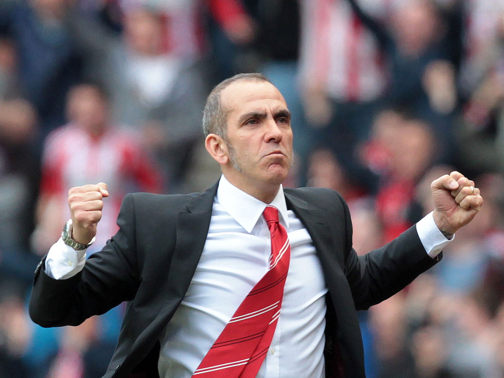 Paulo di Canio celebrates as his side defeat Everton