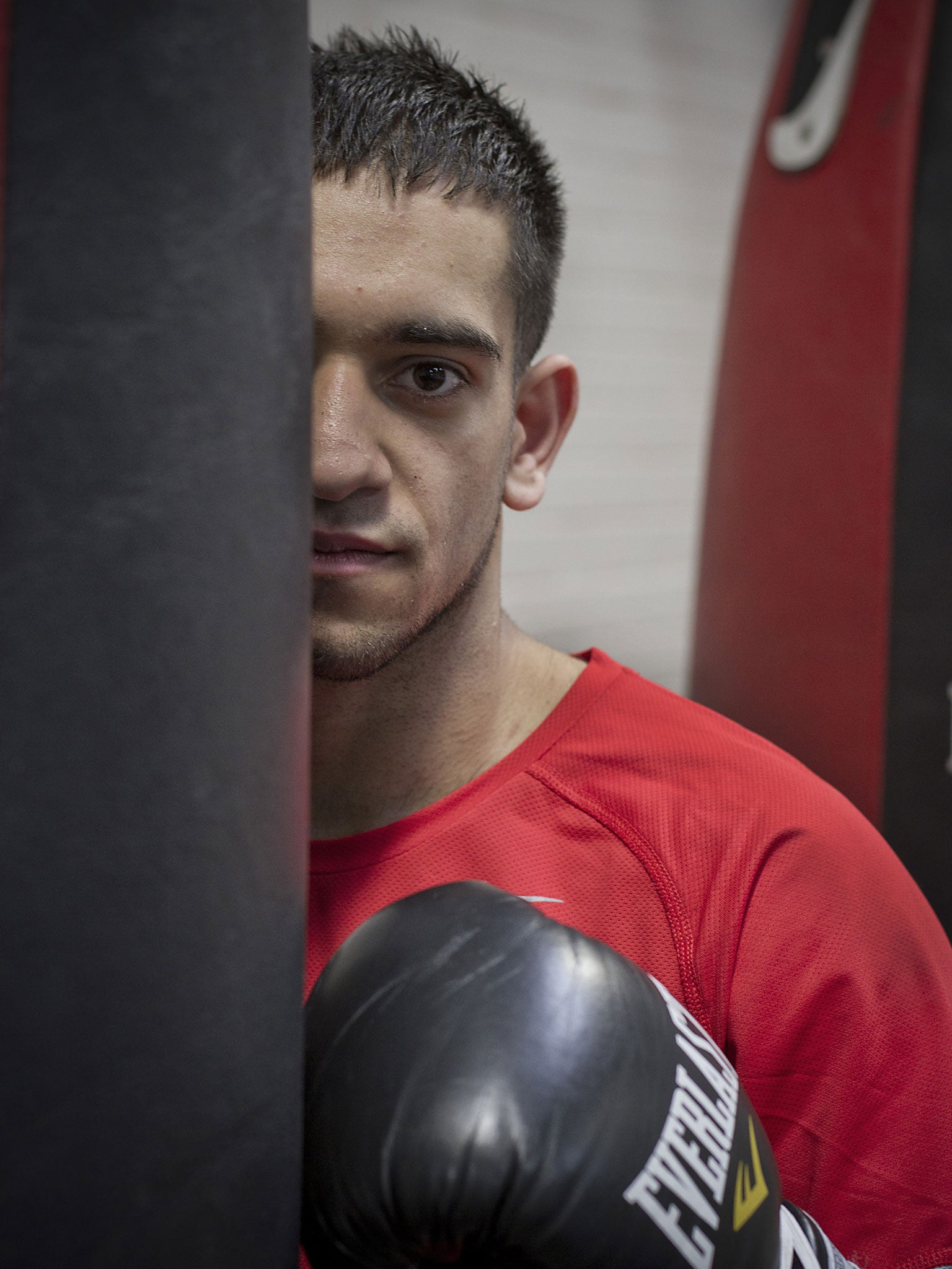 Out of the shadows: Haroon Khan trains in Salford