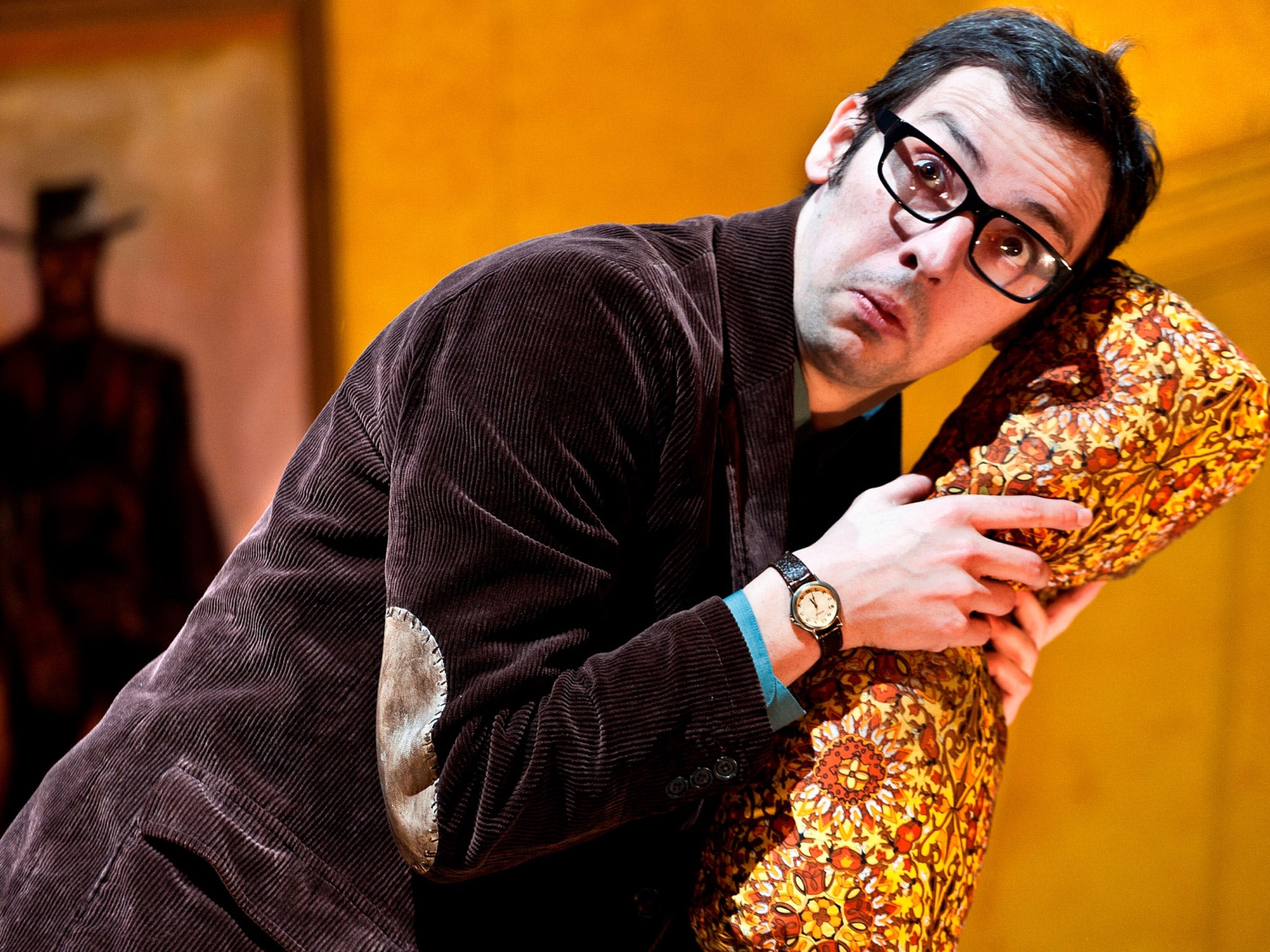 Corduroy-clad Ralf Little in 'A Day in the Death of Joe Egg'