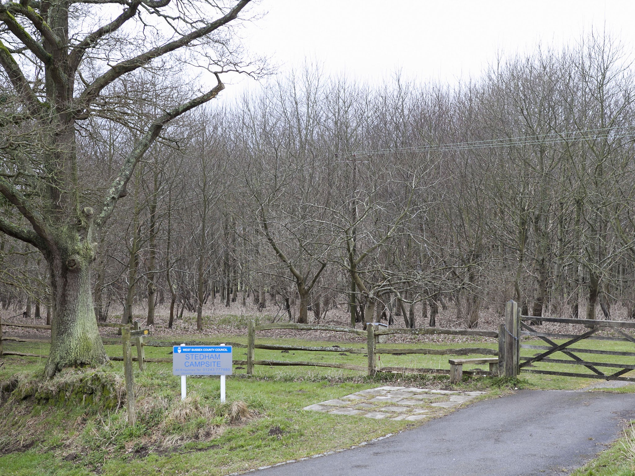 Stedham campsite on land next to the planned Durand Academy near Midhurst, West Sussex