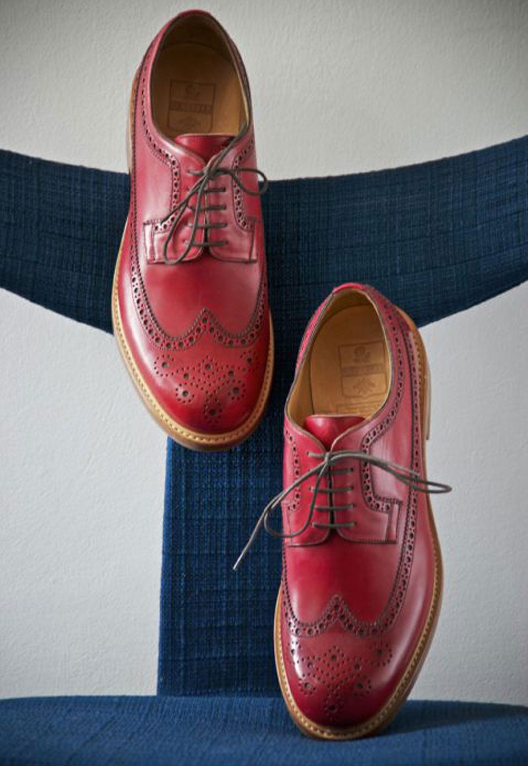 Red leather brogues £395