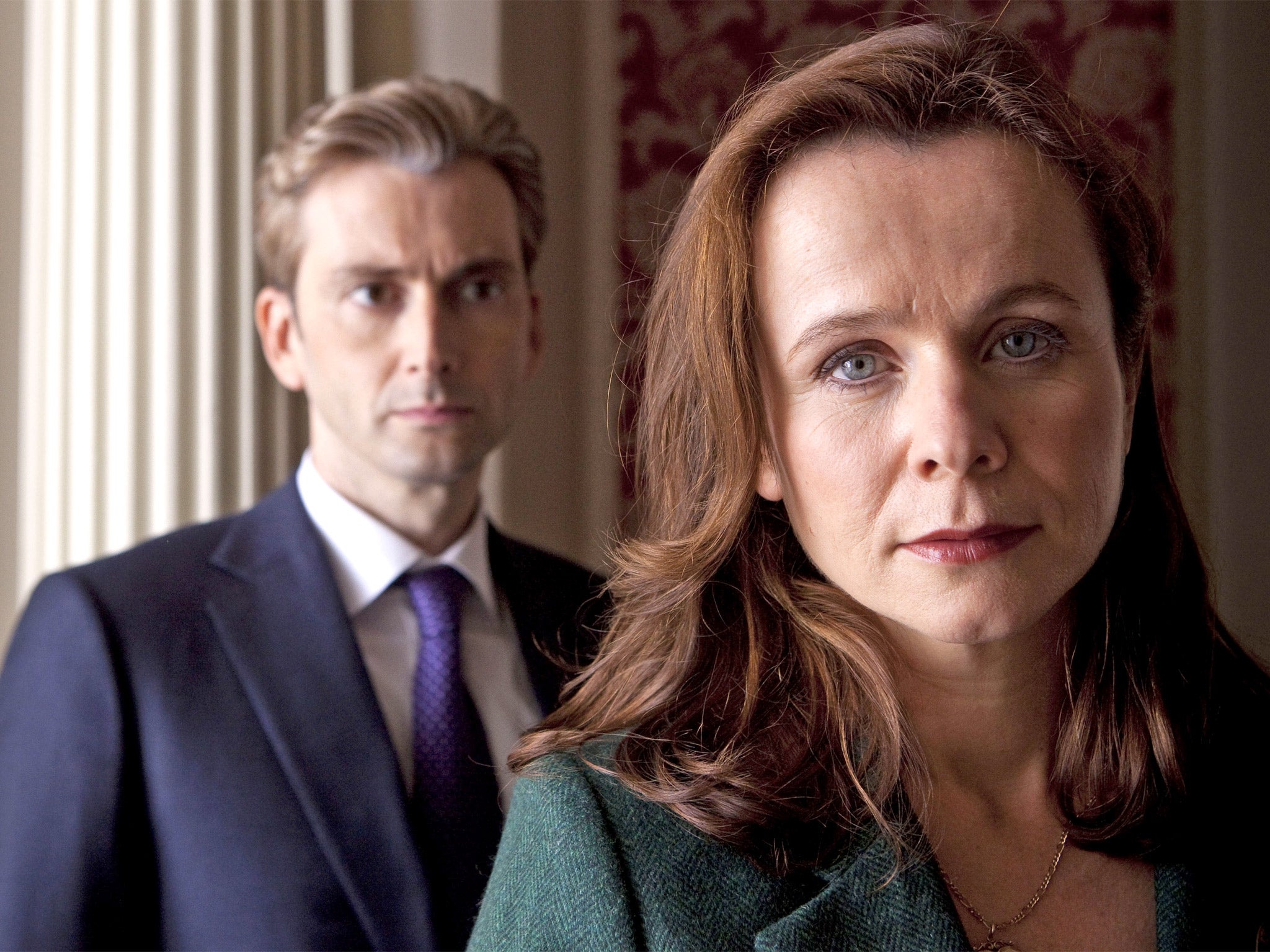 The eyes have it: David Tennant and Emily Watson in ‘The Politician’s Husband’