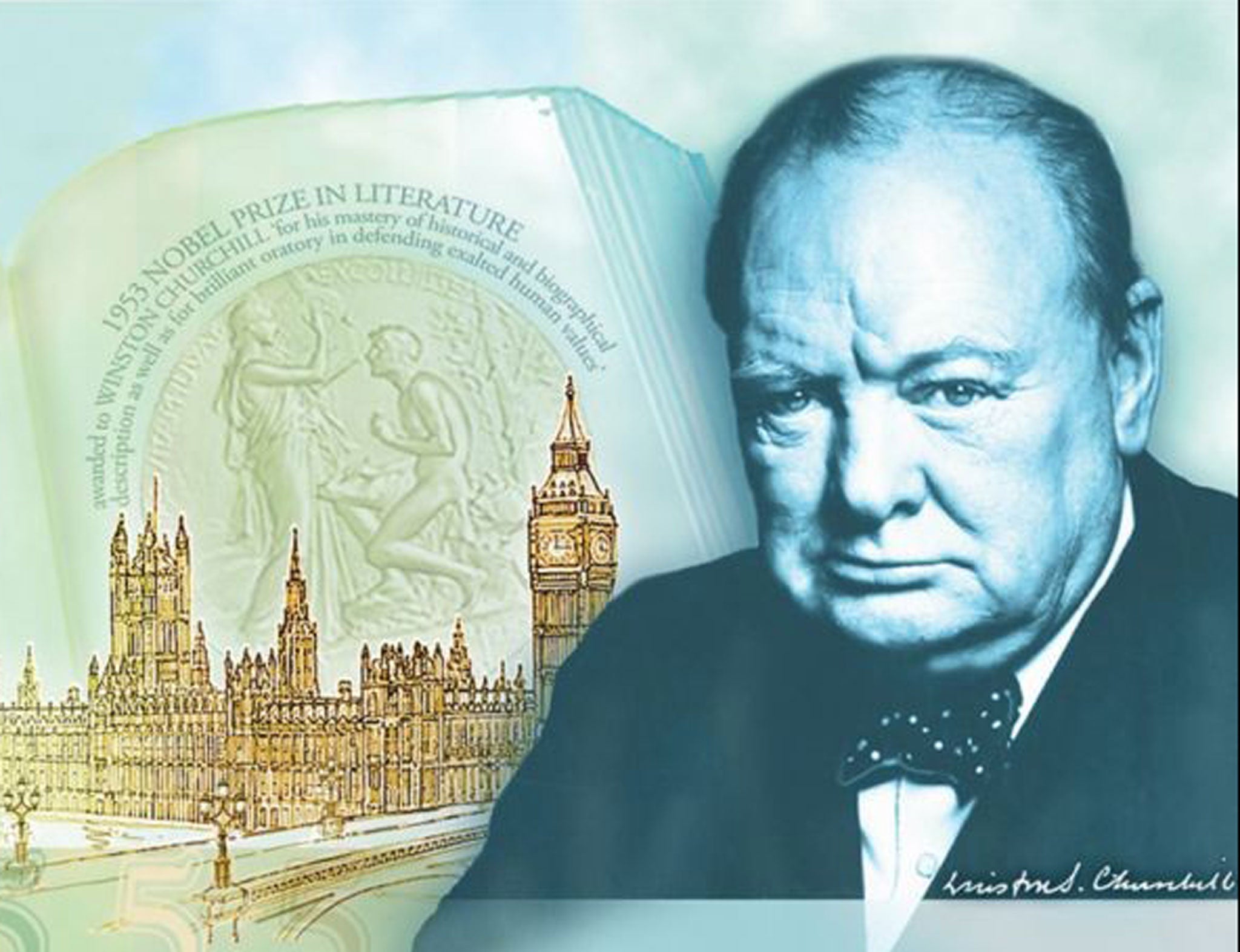 Sir Winston Churchill will appear on £5 notes from 2016