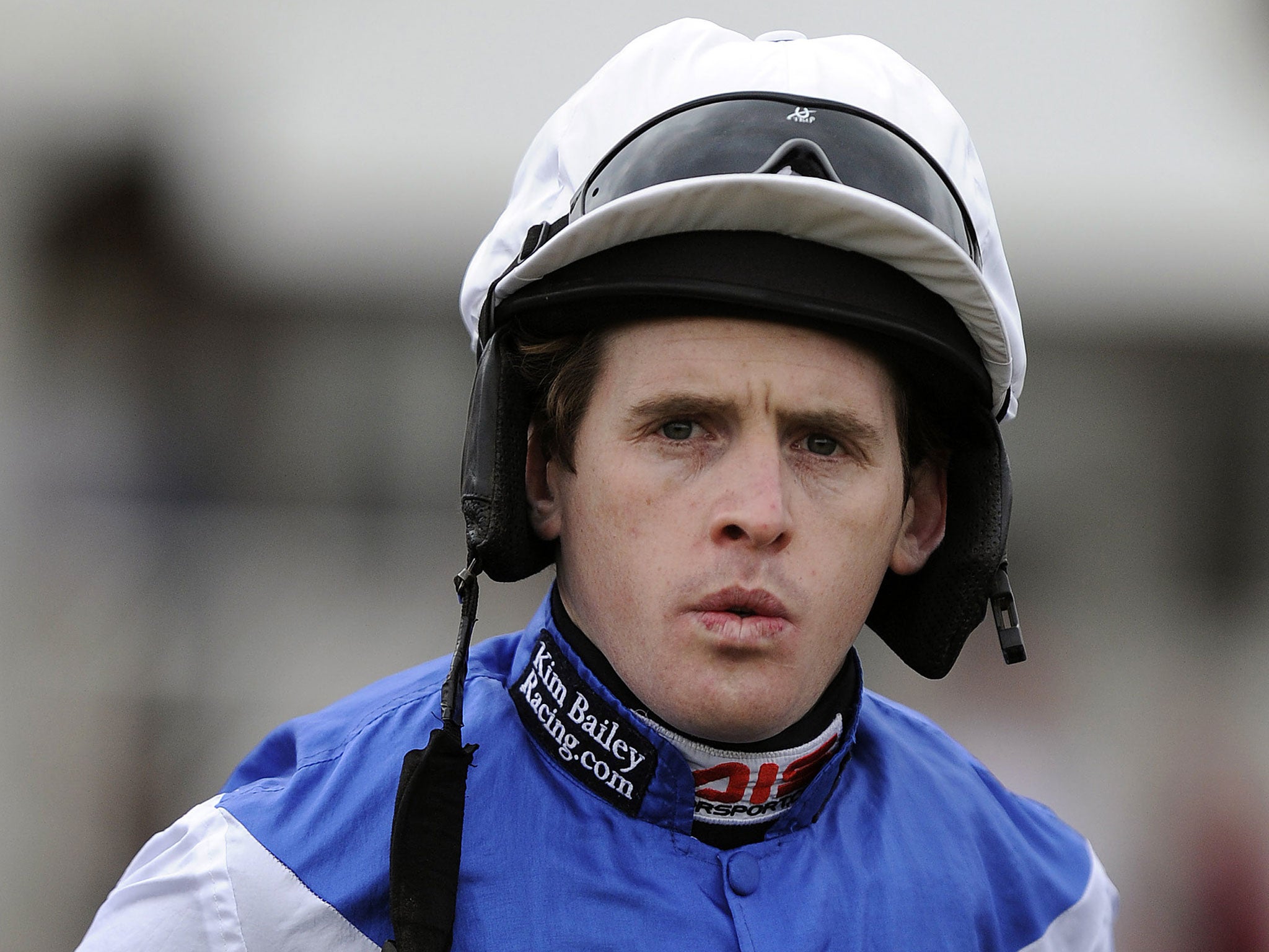 Jason Maguire poses at Newbury racecourse